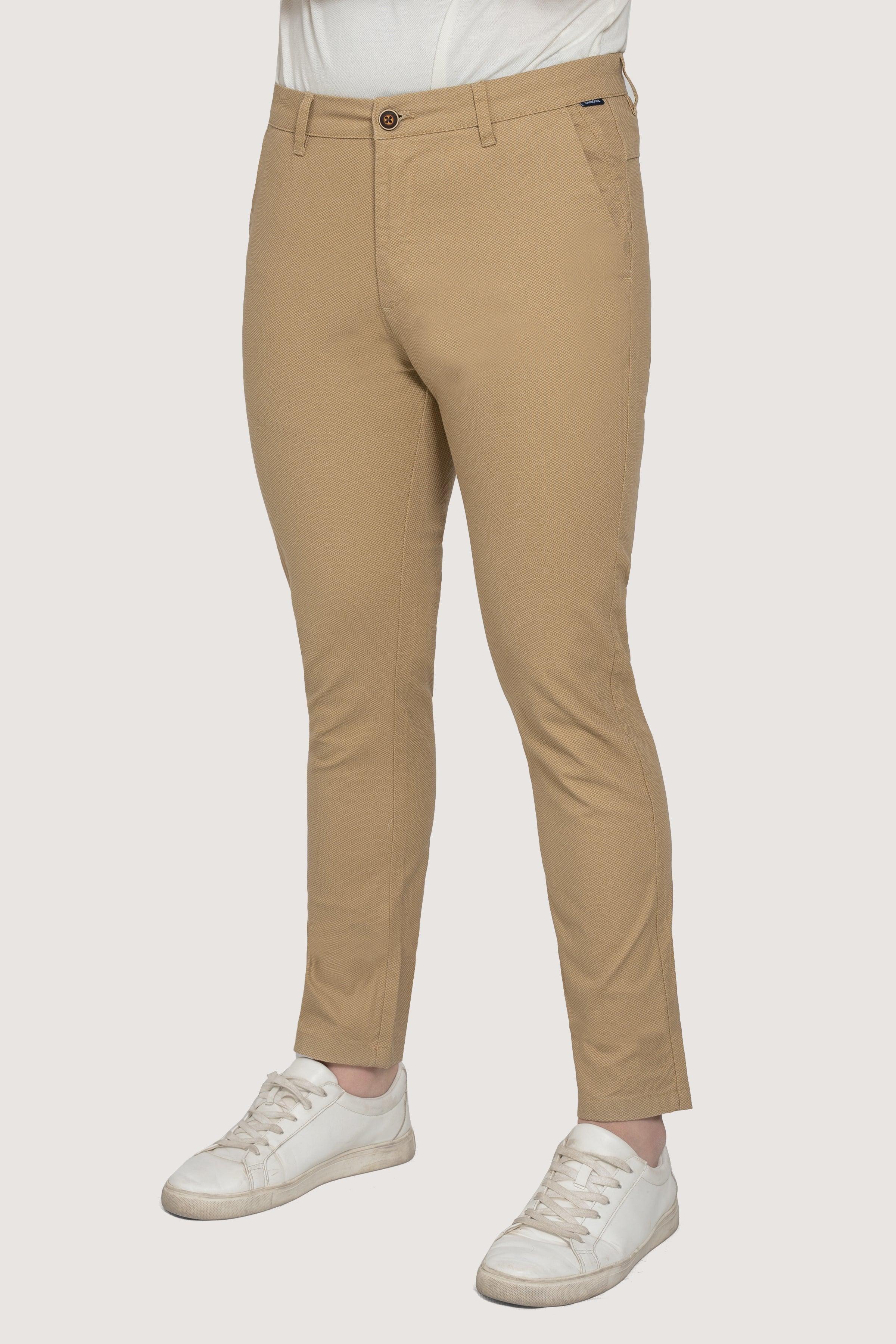 CROSS POCKET PRINTED PANT LIGHT KHAKI at Charcoal Clothing