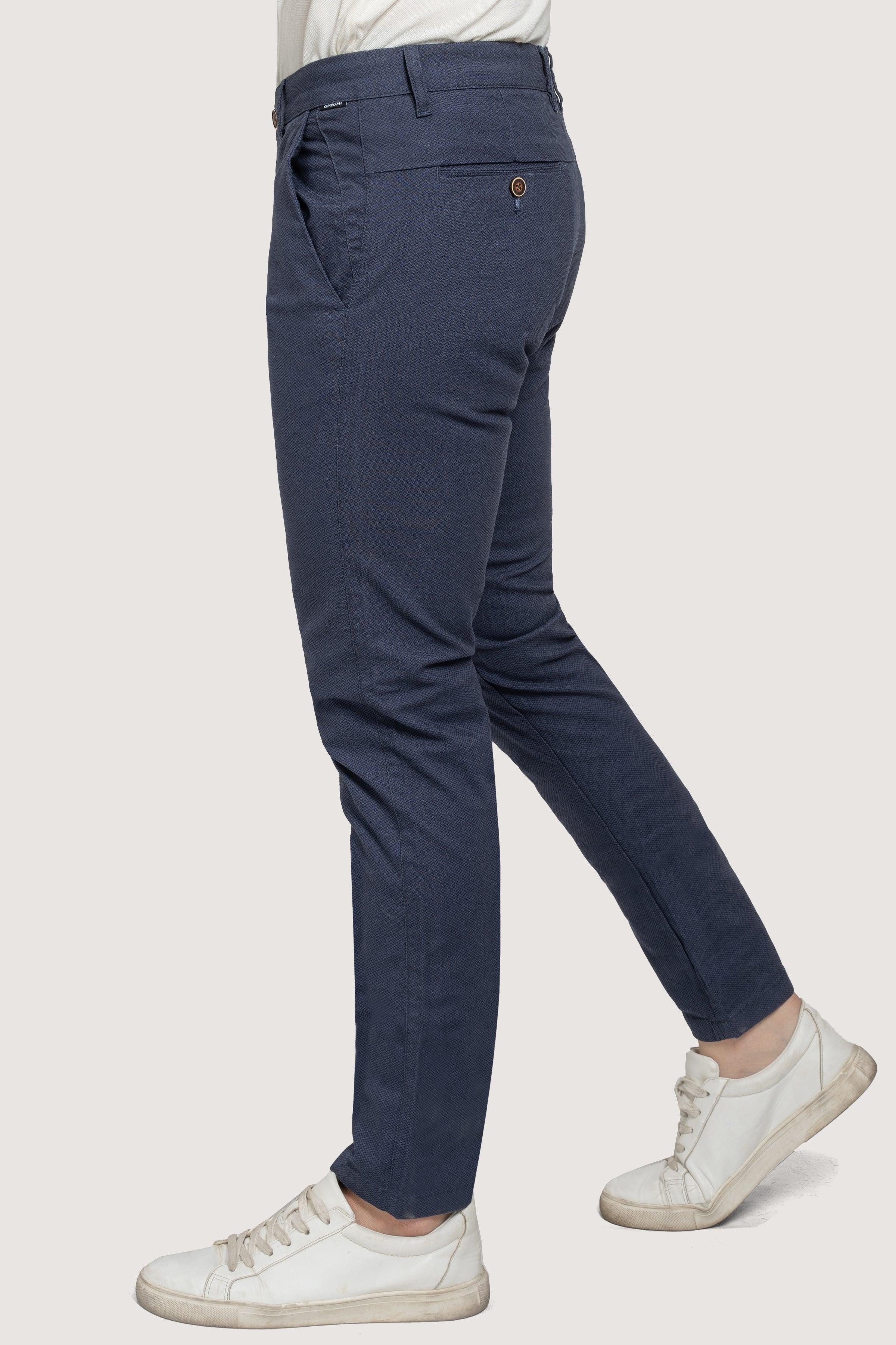 CROSS POCKET PRINTED PANT NAVY BLUE at Charcoal Clothing