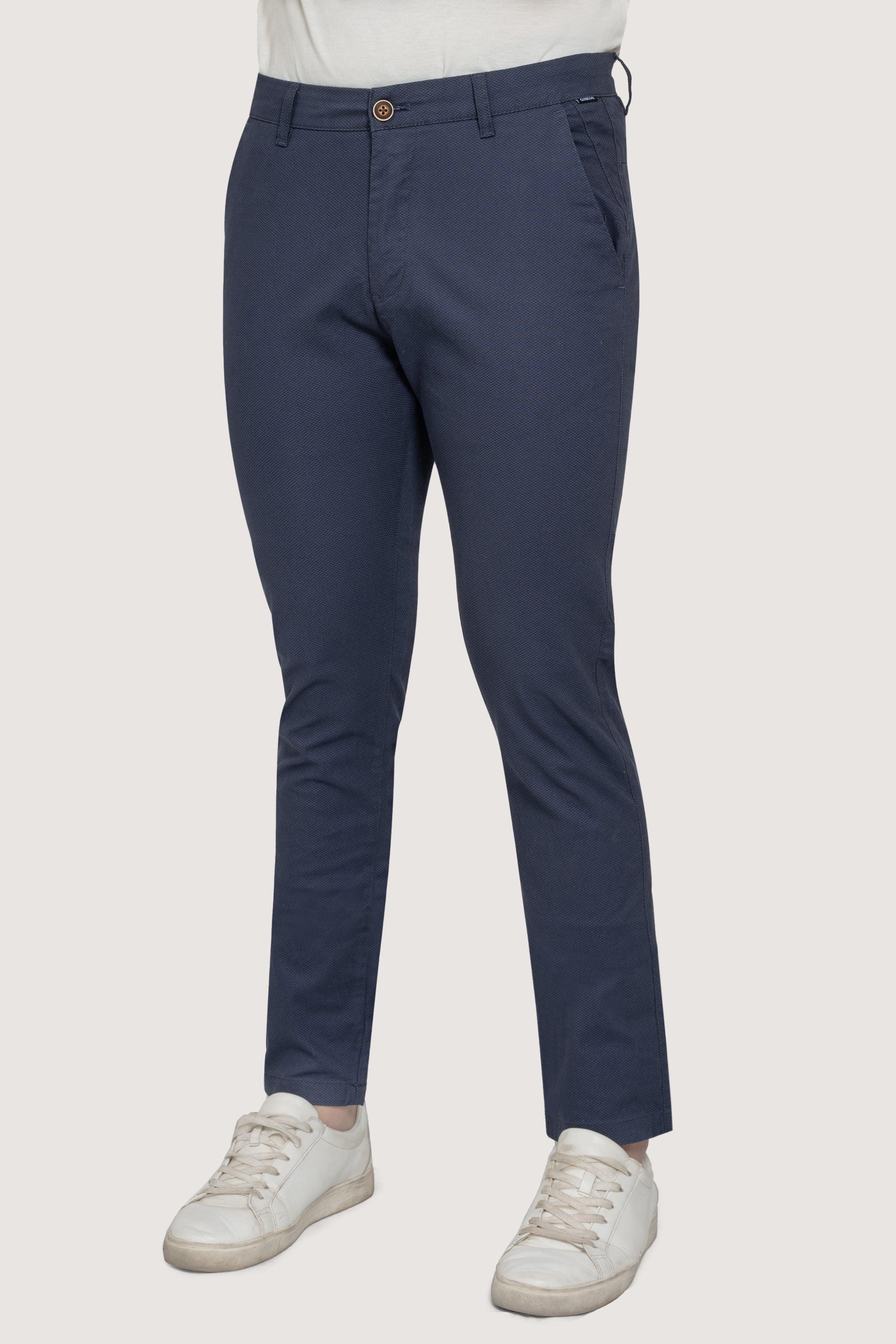 CROSS POCKET PRINTED PANT NAVY BLUE at Charcoal Clothing