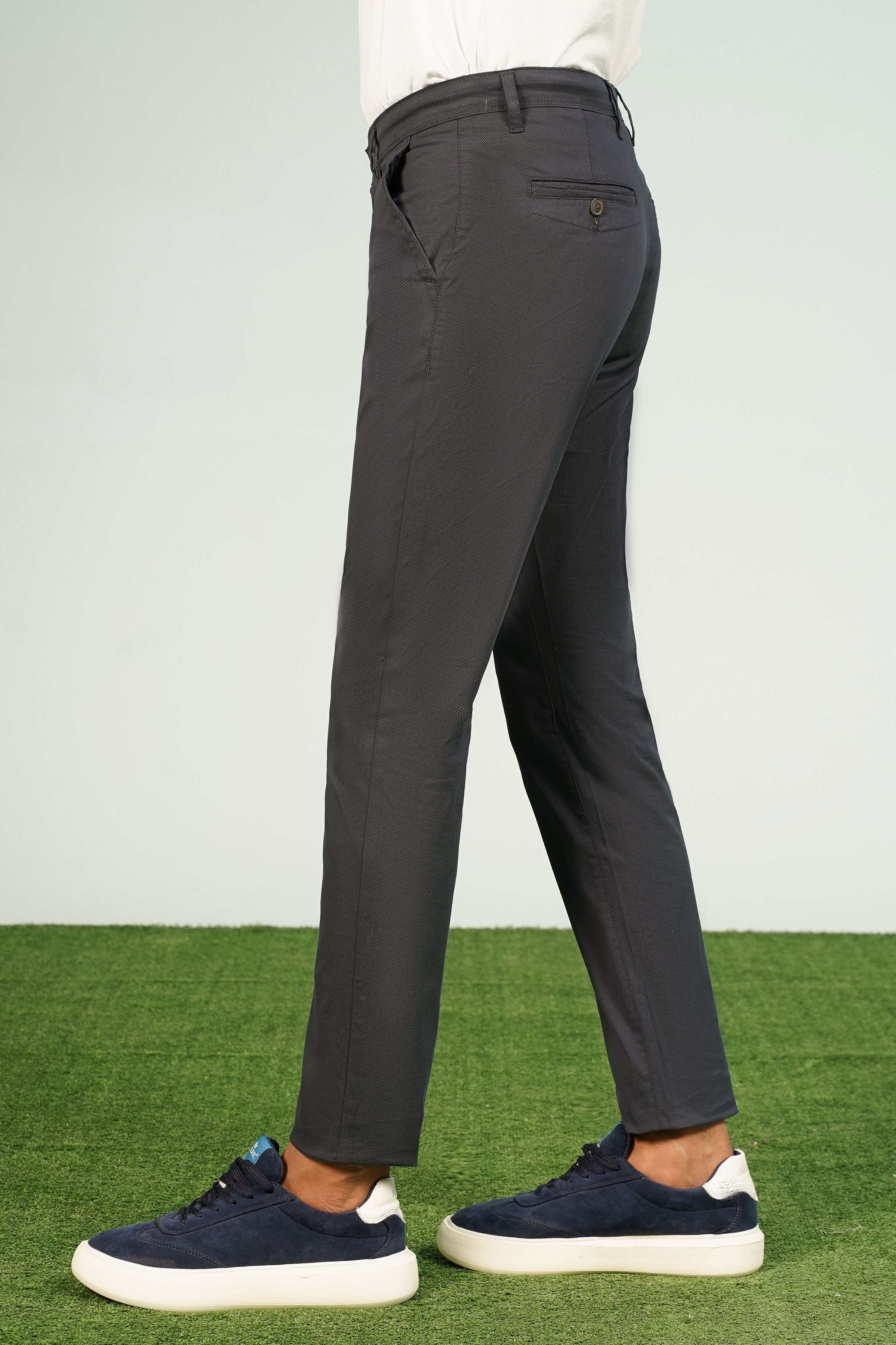 CROSS POCKET PRINTED PANT NAVY at Charcoal Clothing