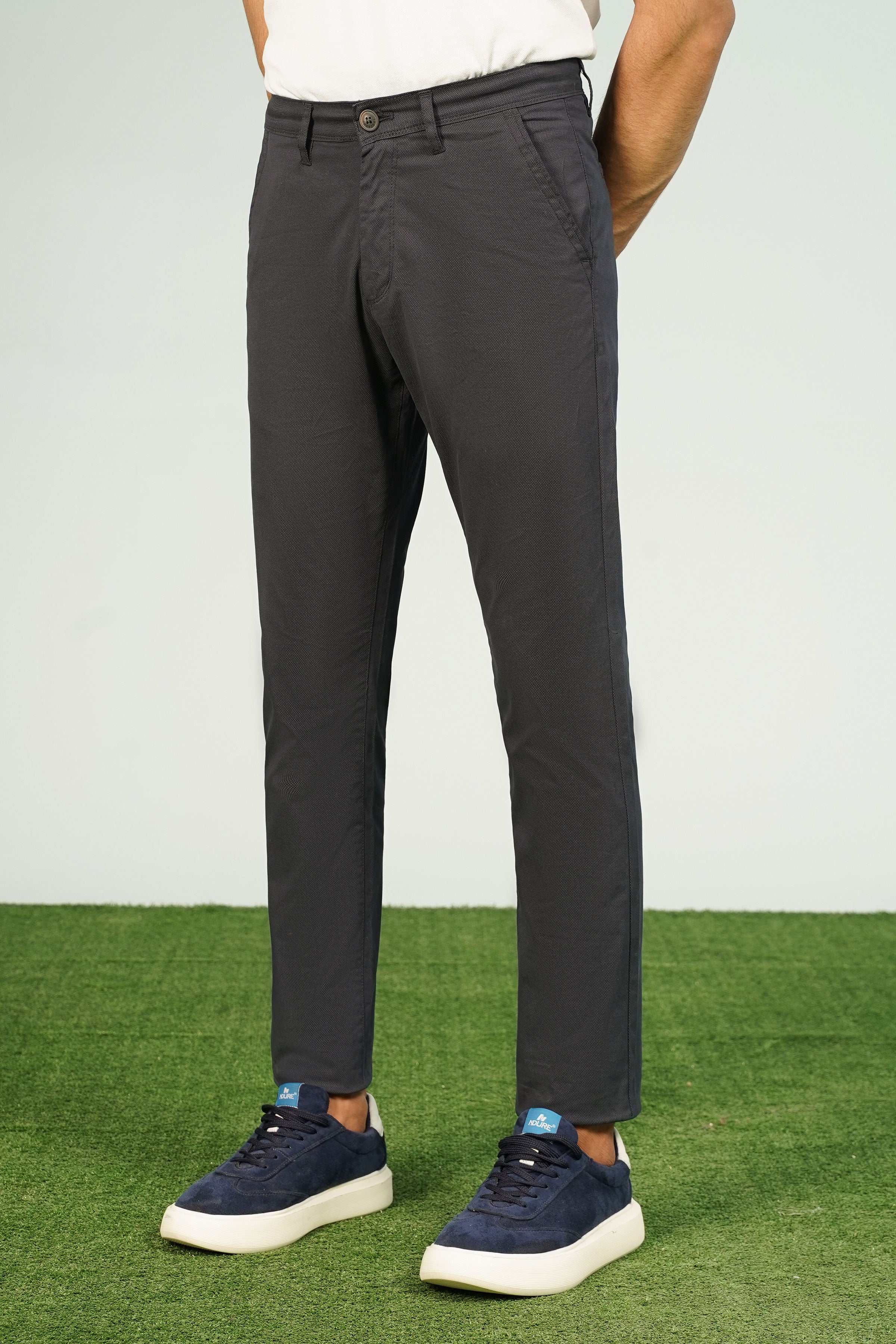 CROSS POCKET PRINTED PANT NAVY at Charcoal Clothing
