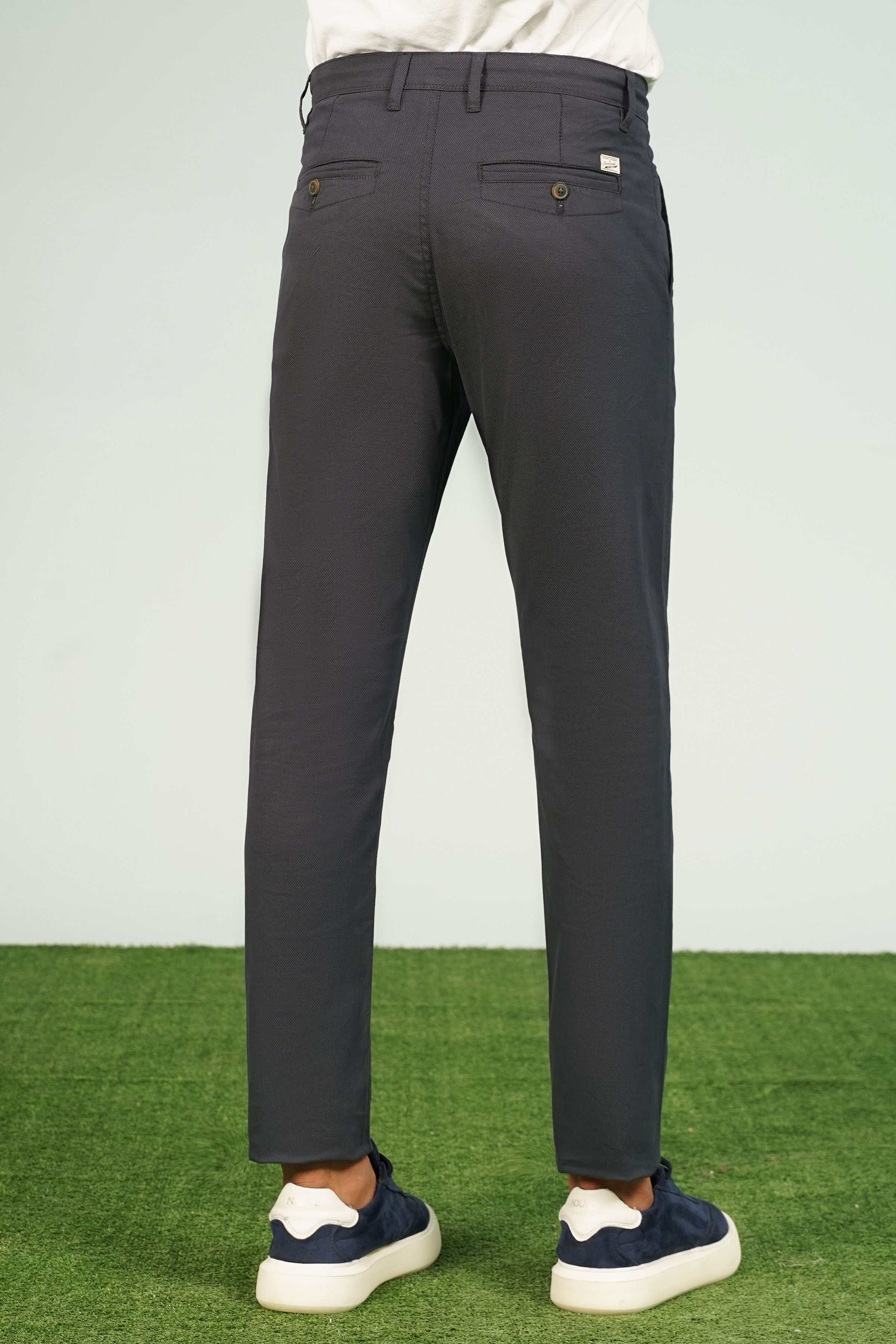CROSS POCKET PRINTED PANT NAVY at Charcoal Clothing