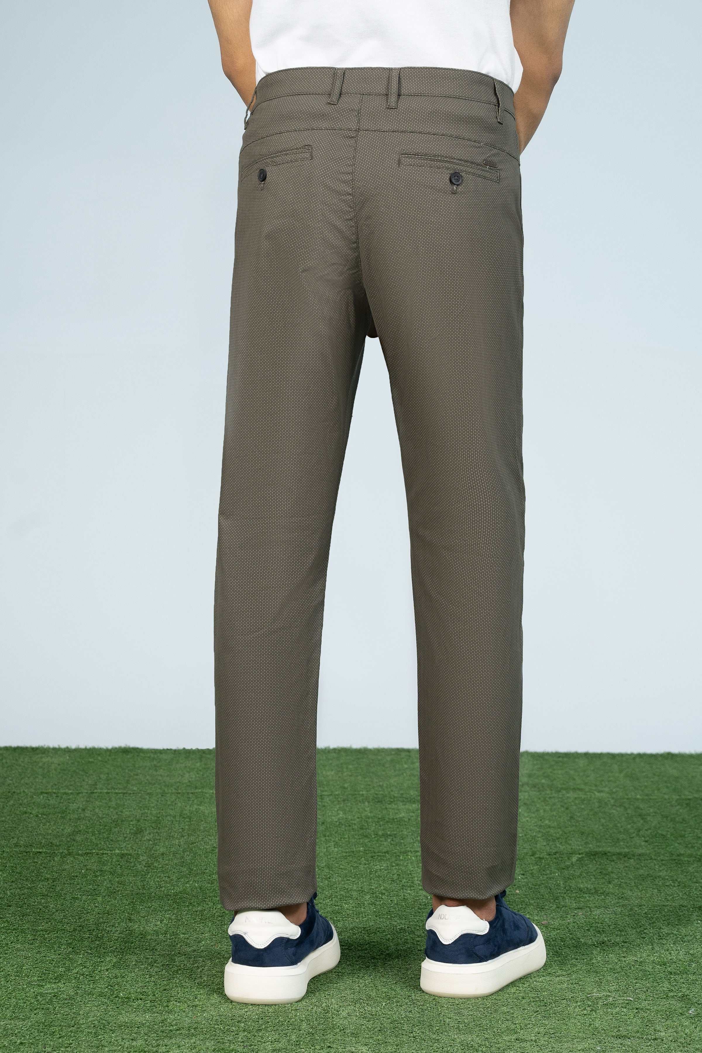 CROSS POCKET PRINTED PANT OLIVE at Charcoal Clothing