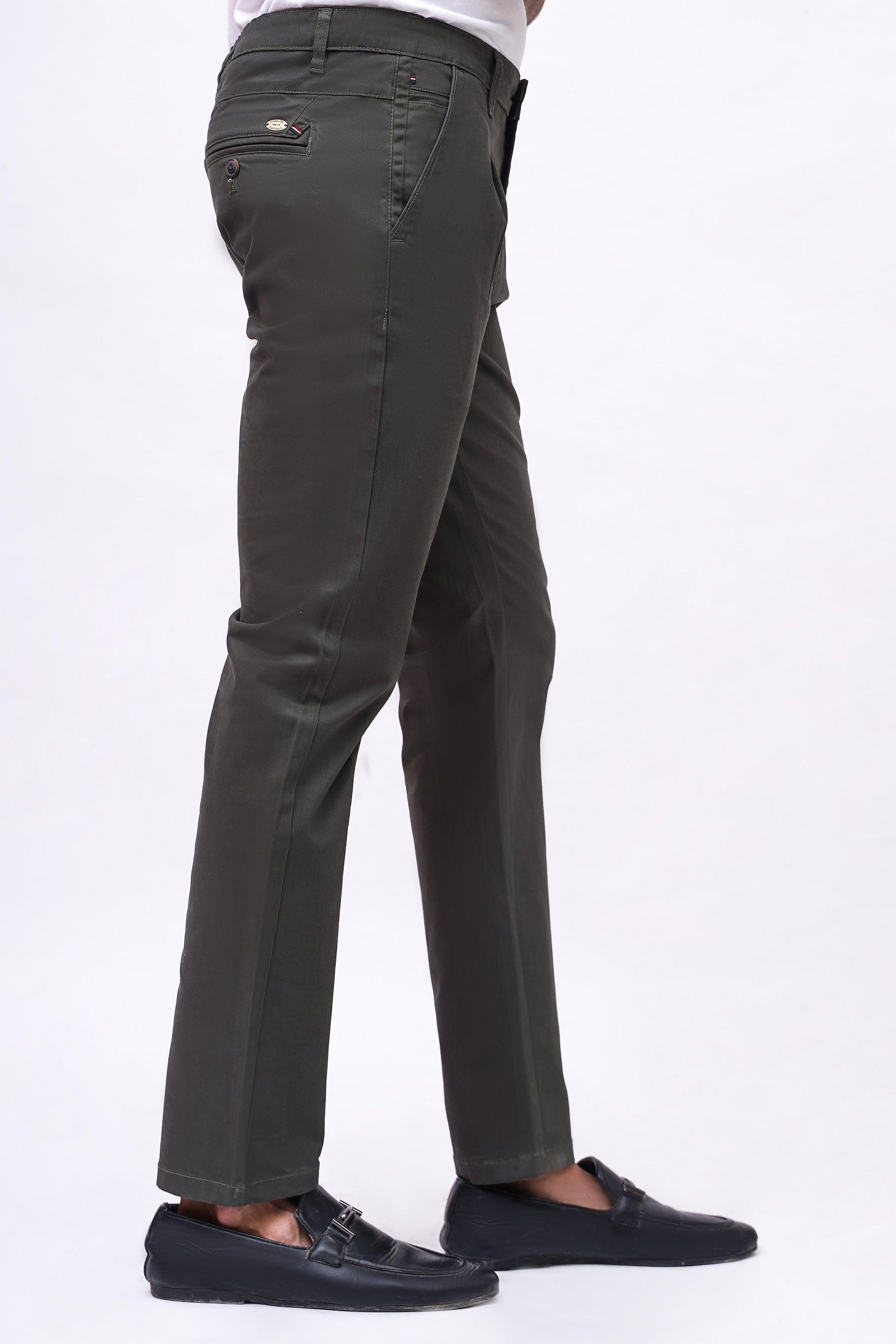 CROSS POCKET SATIN PANT OLIVE at Charcoal Clothing