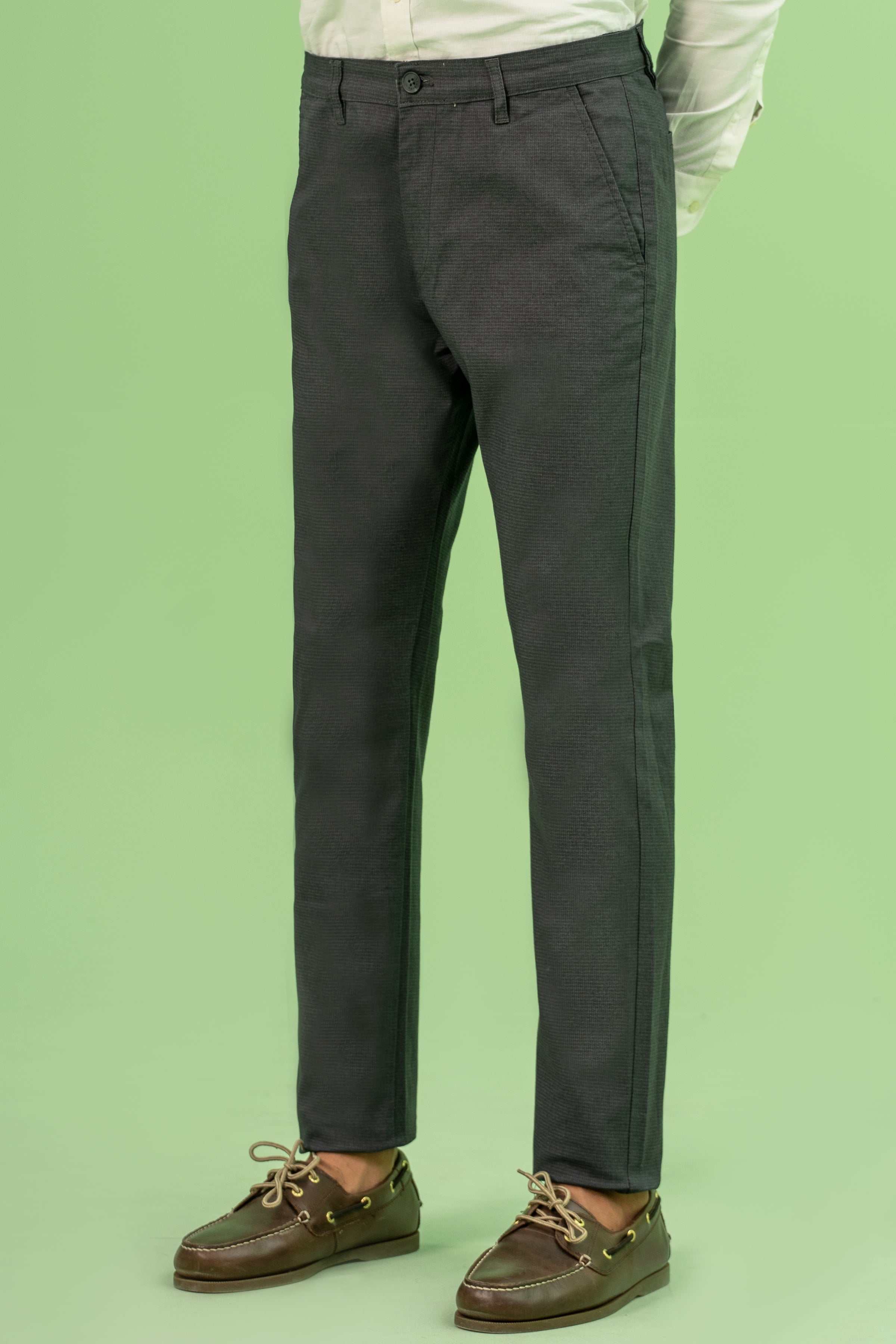 CROSS POCKET SELF TEXTURED PANT CHARCOAL at Charcoal Clothing