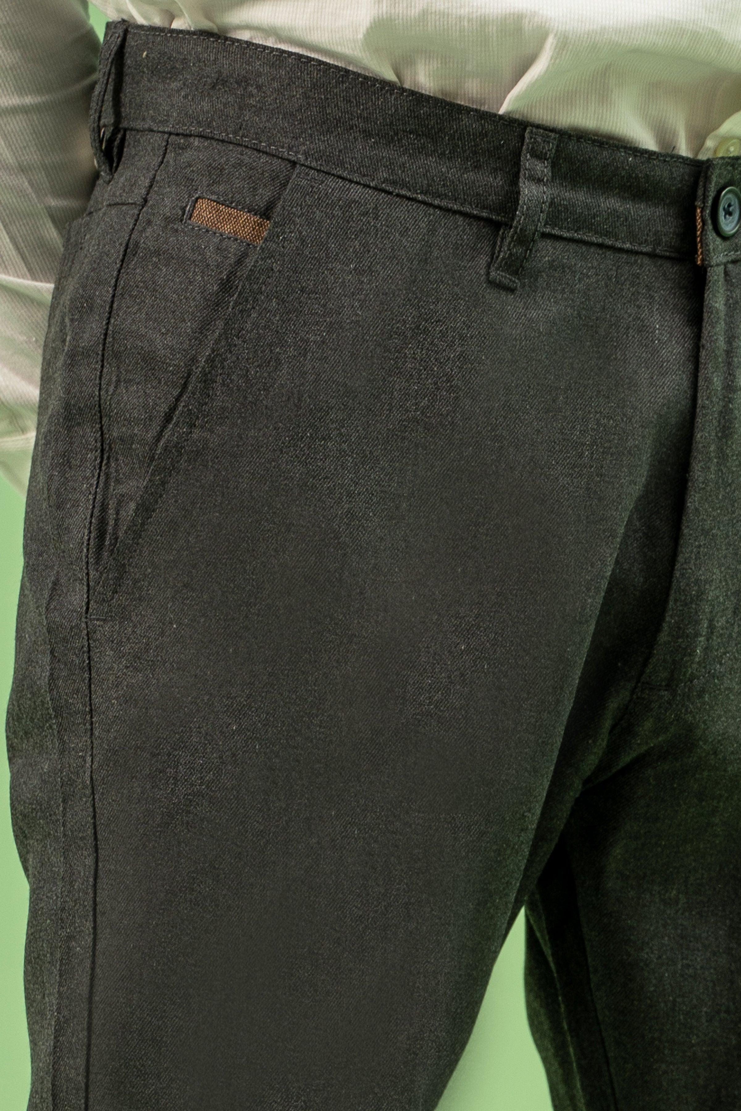 CROSS POCKET SELF TEXTURED PANT DARK GREY at Charcoal Clothing