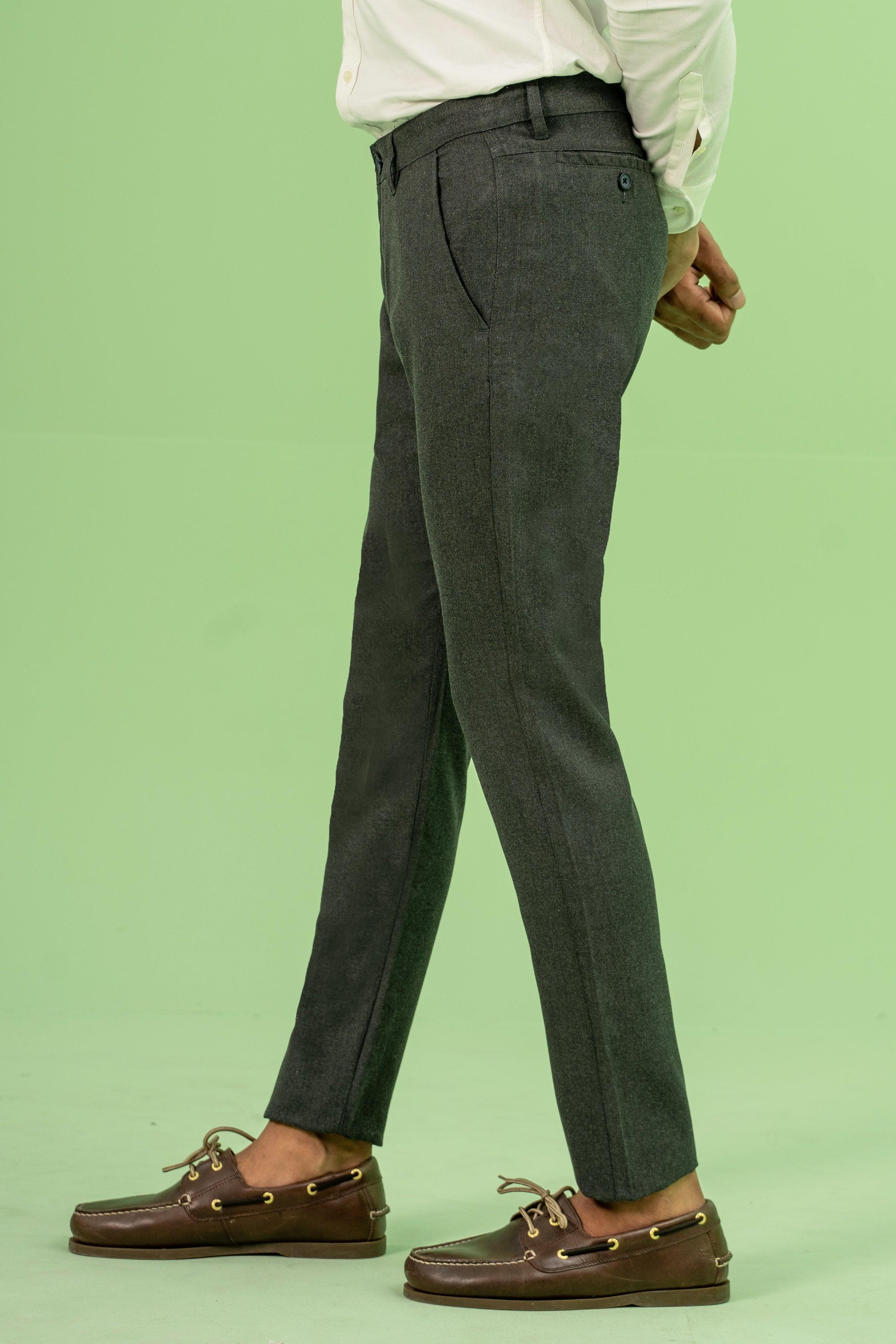 CROSS POCKET SELF TEXTURED PANT DARK GREY at Charcoal Clothing