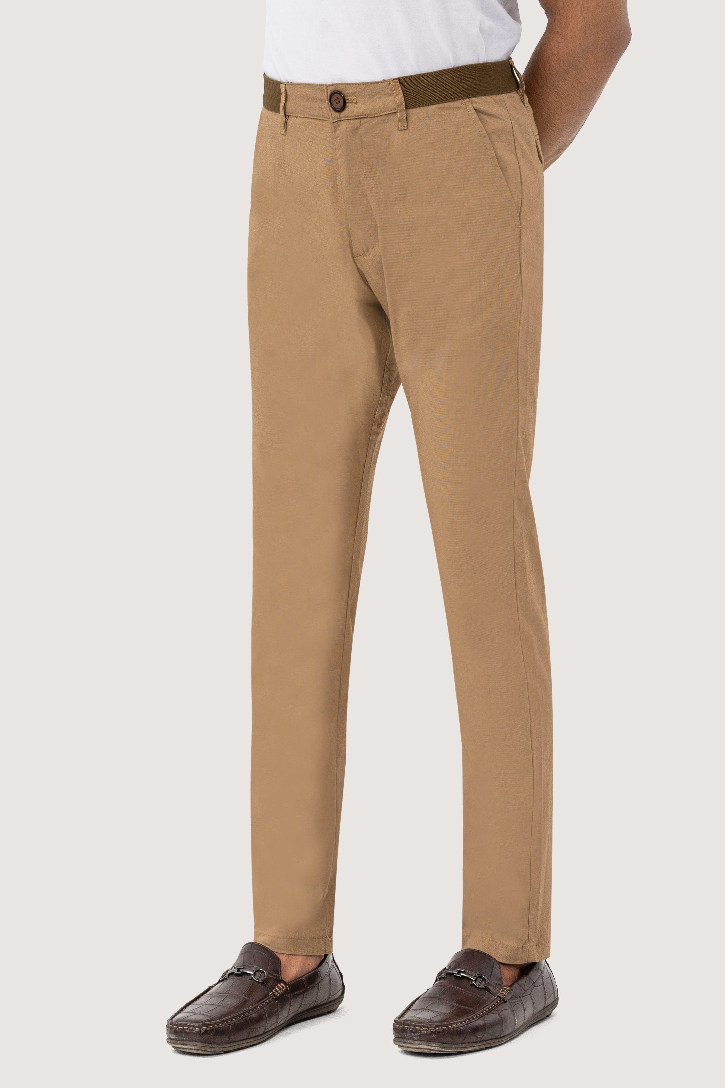 CROSS POCKET SELF TEXTURED PANT KHAKI at Charcoal Clothing