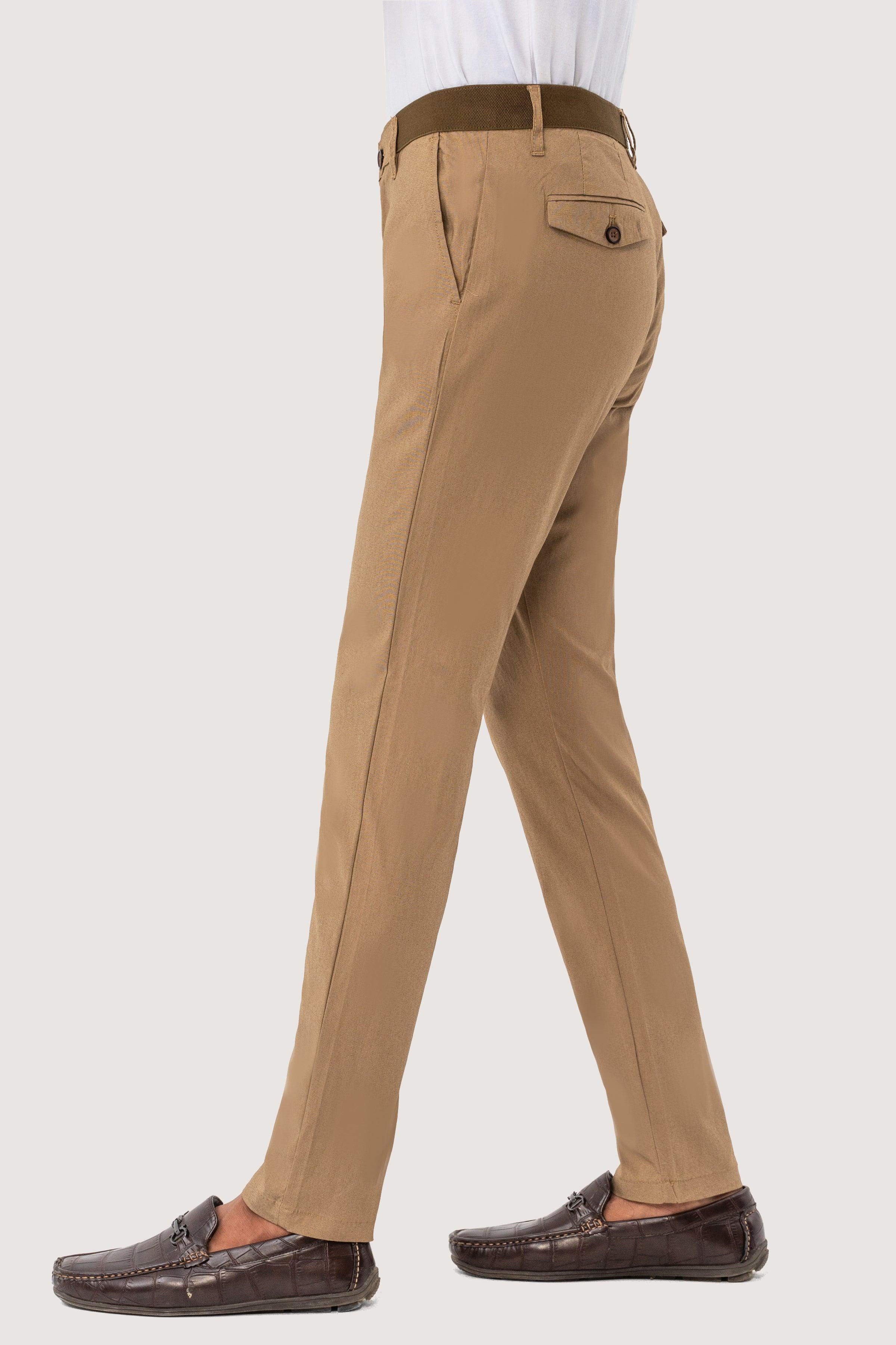 CROSS POCKET SELF TEXTURED PANT KHAKI at Charcoal Clothing