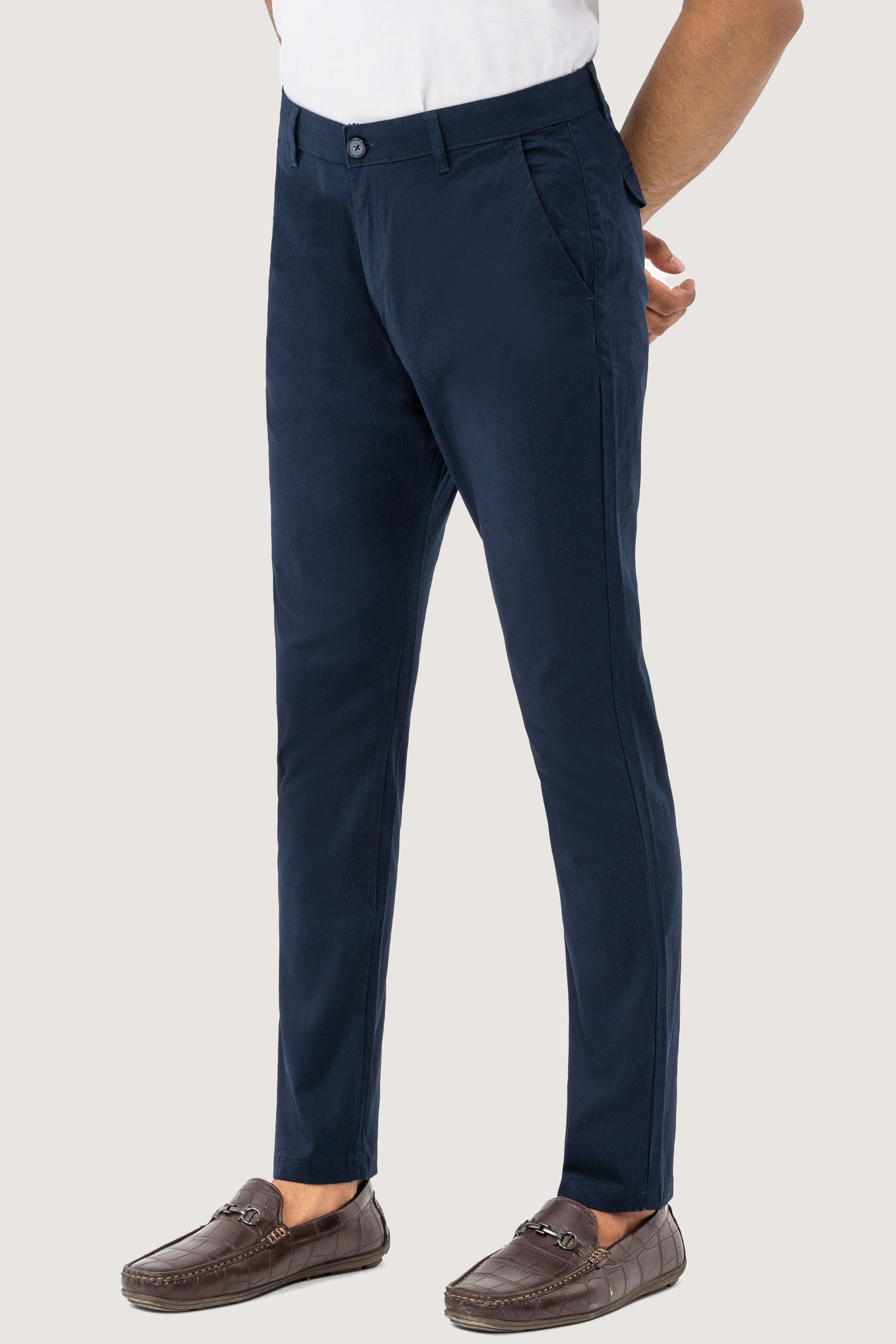 CROSS POCKET SELF TEXTURED PANT NAVY at Charcoal Clothing
