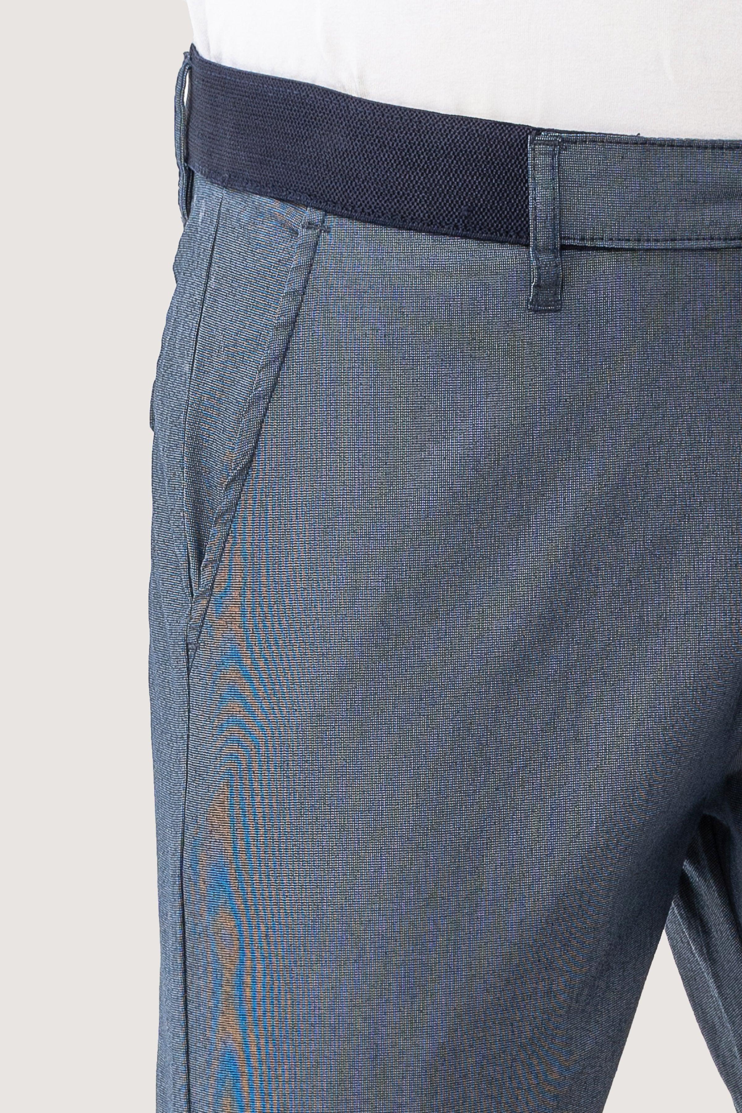 CROSS POCKET SELF TEXTURED PANT NAVY at Charcoal Clothing