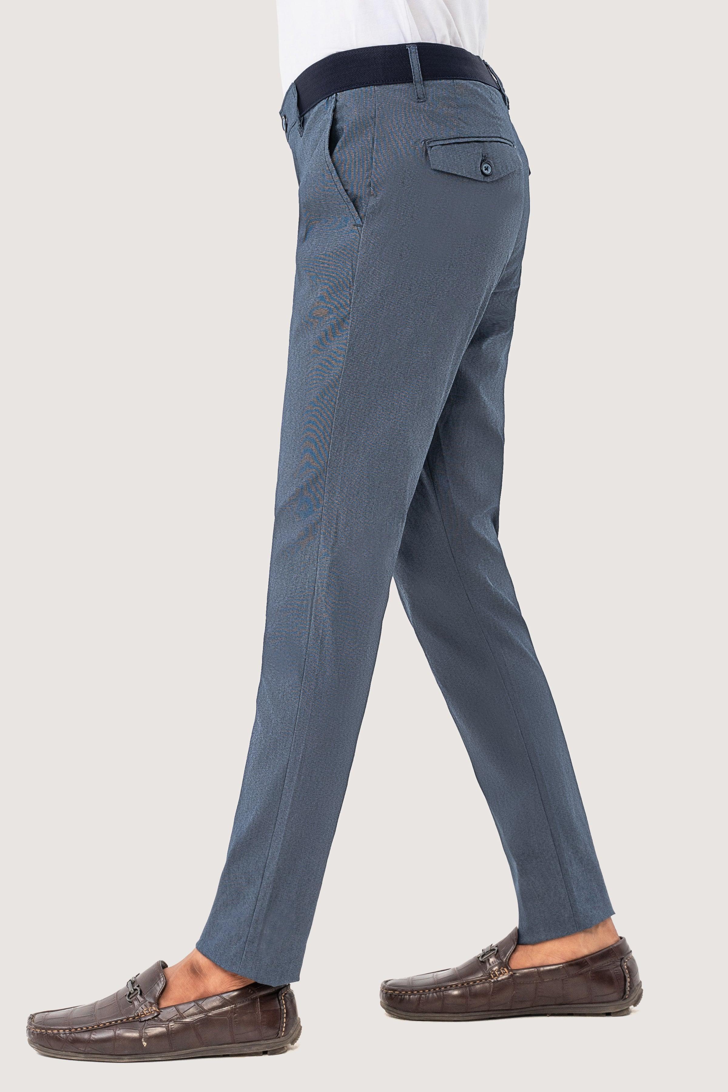 CROSS POCKET SELF TEXTURED PANT NAVY at Charcoal Clothing
