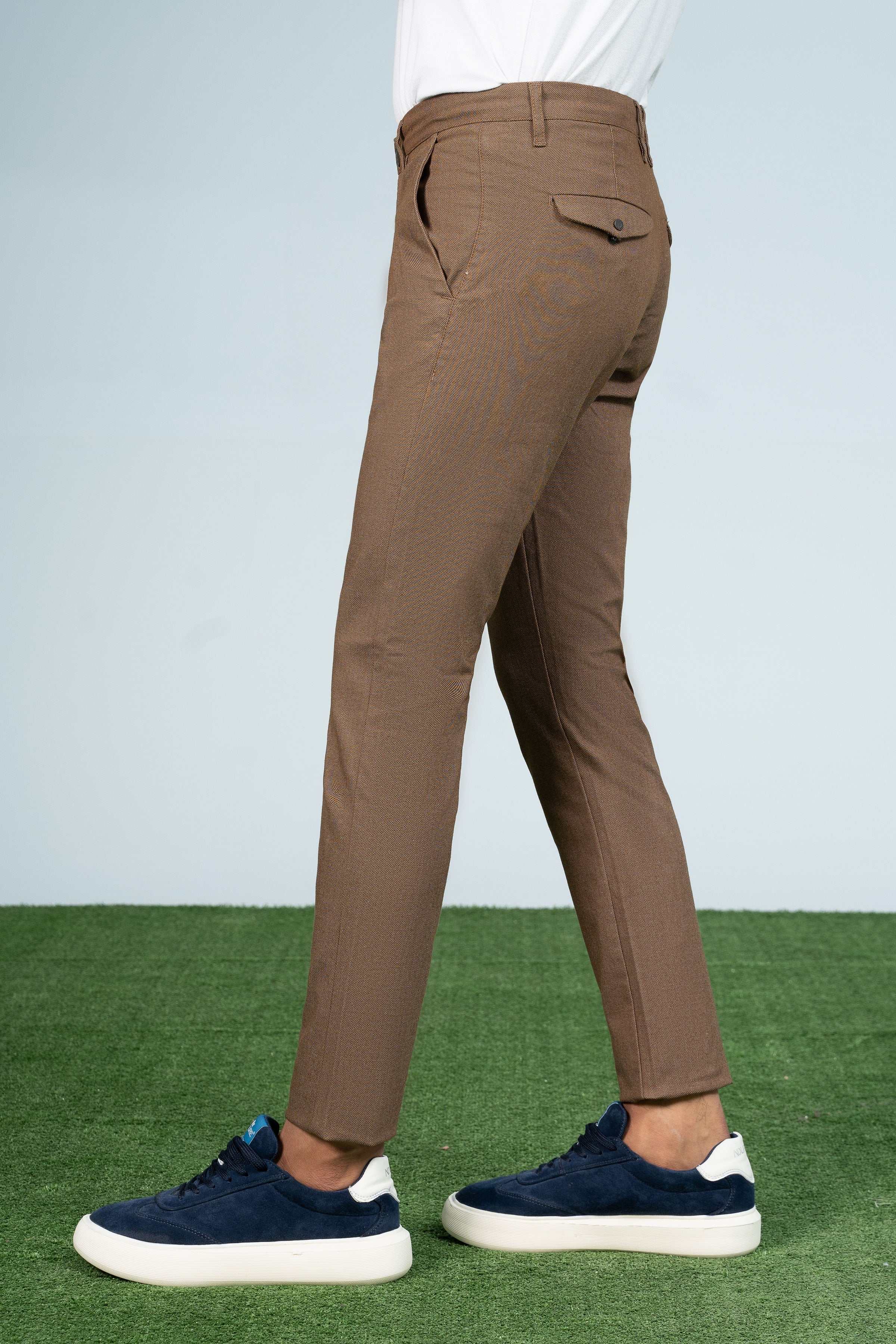 CROSS POCKET TEXTURED PANT CAMEL at Charcoal Clothing