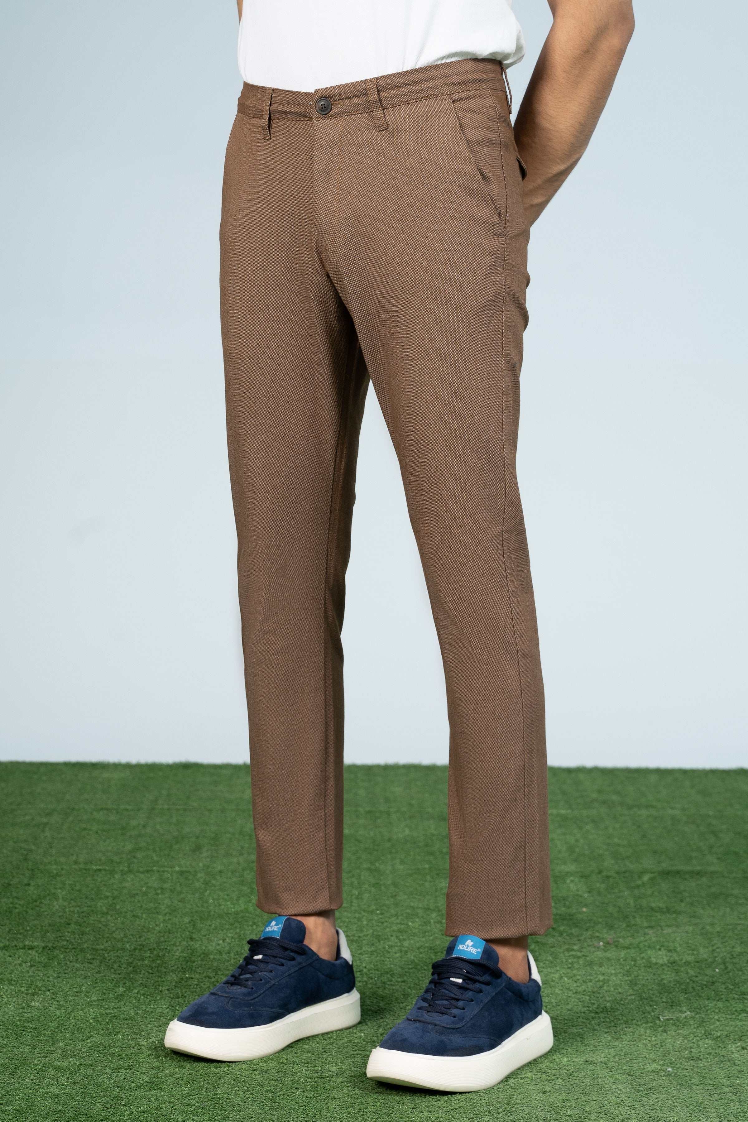 CROSS POCKET TEXTURED PANT CAMEL at Charcoal Clothing