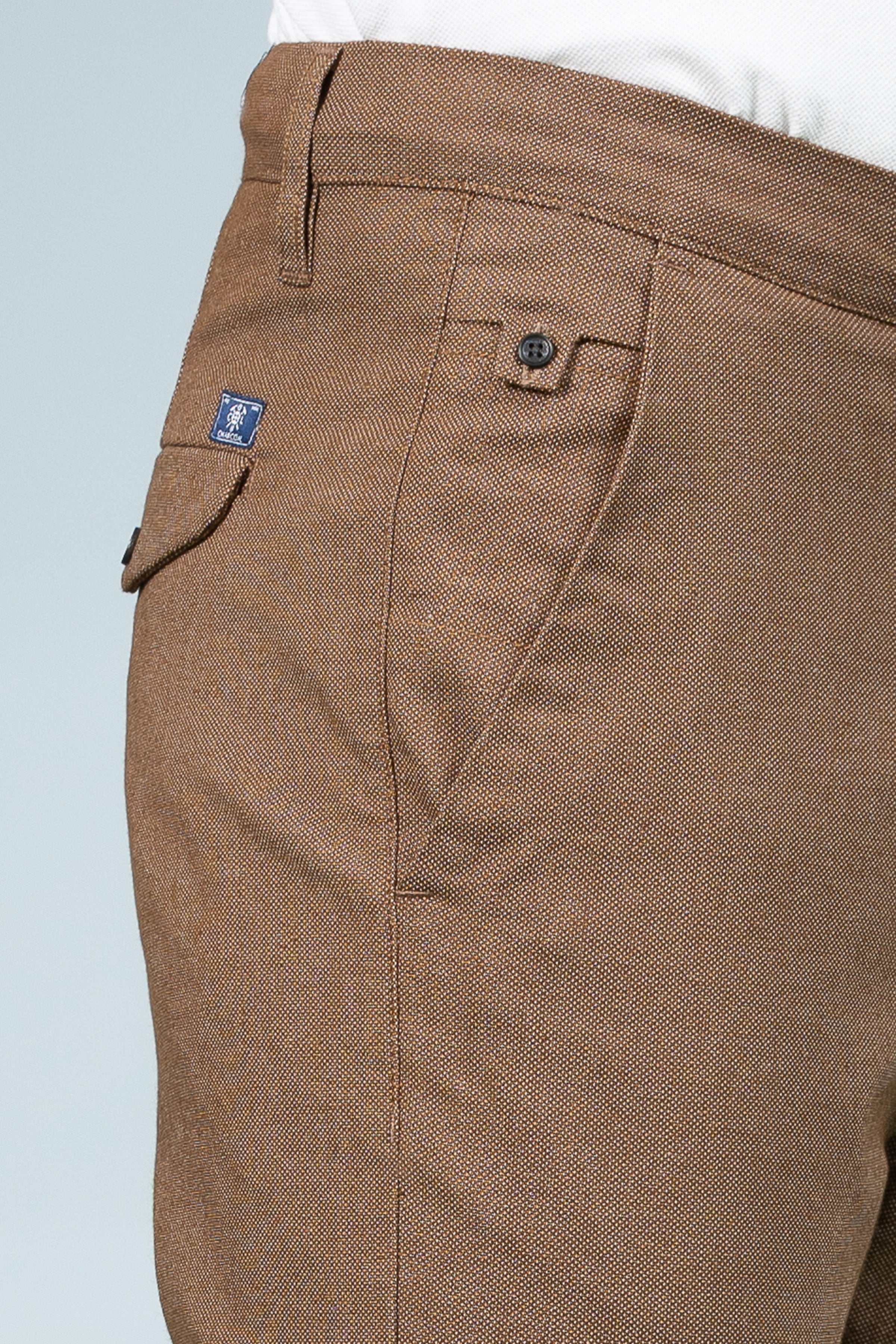 CROSS POCKET TEXTURED PANT CAMEL at Charcoal Clothing