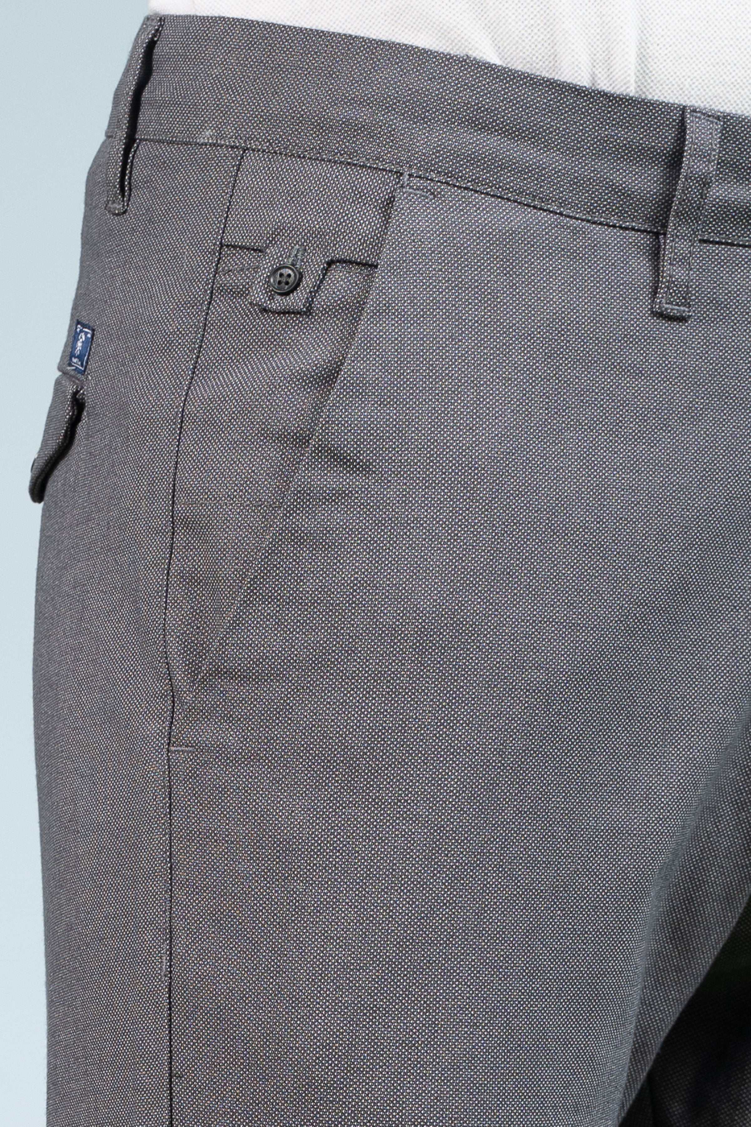 CROSS POCKET TEXTURED PANT GREY at Charcoal Clothing