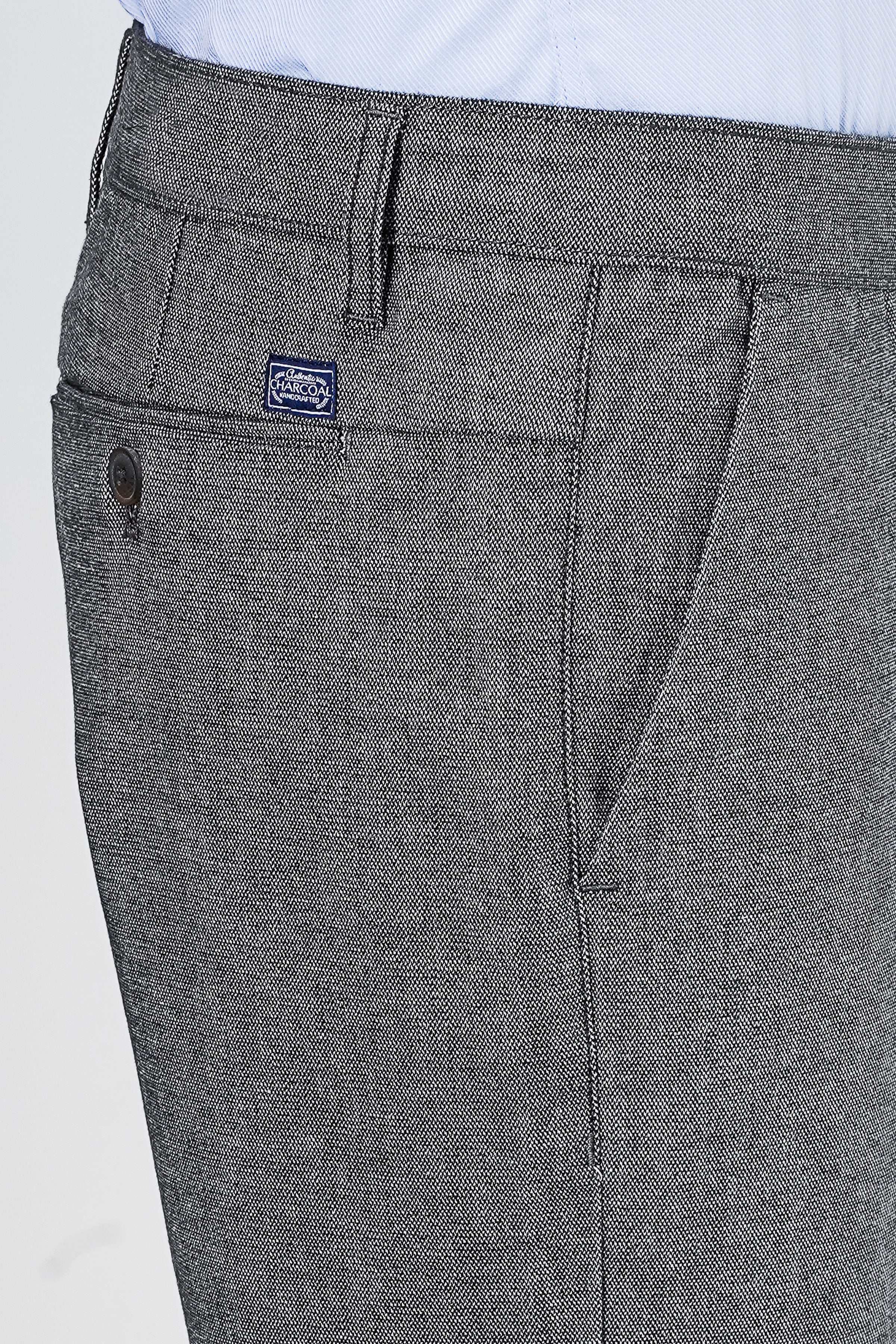 CROSS POCKET TEXTURED PANT GREY at Charcoal Clothing