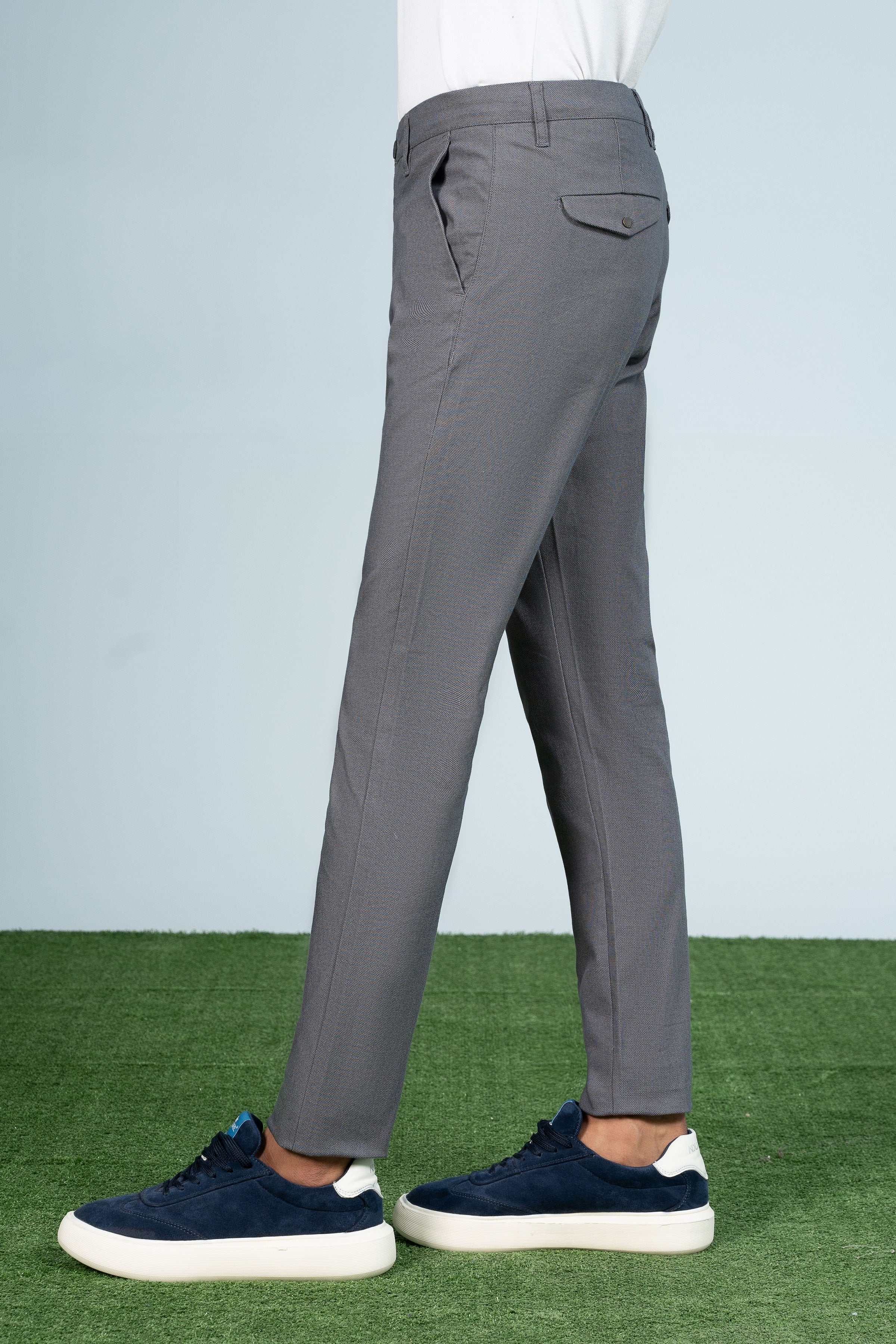 CROSS POCKET TEXTURED PANT GREY at Charcoal Clothing