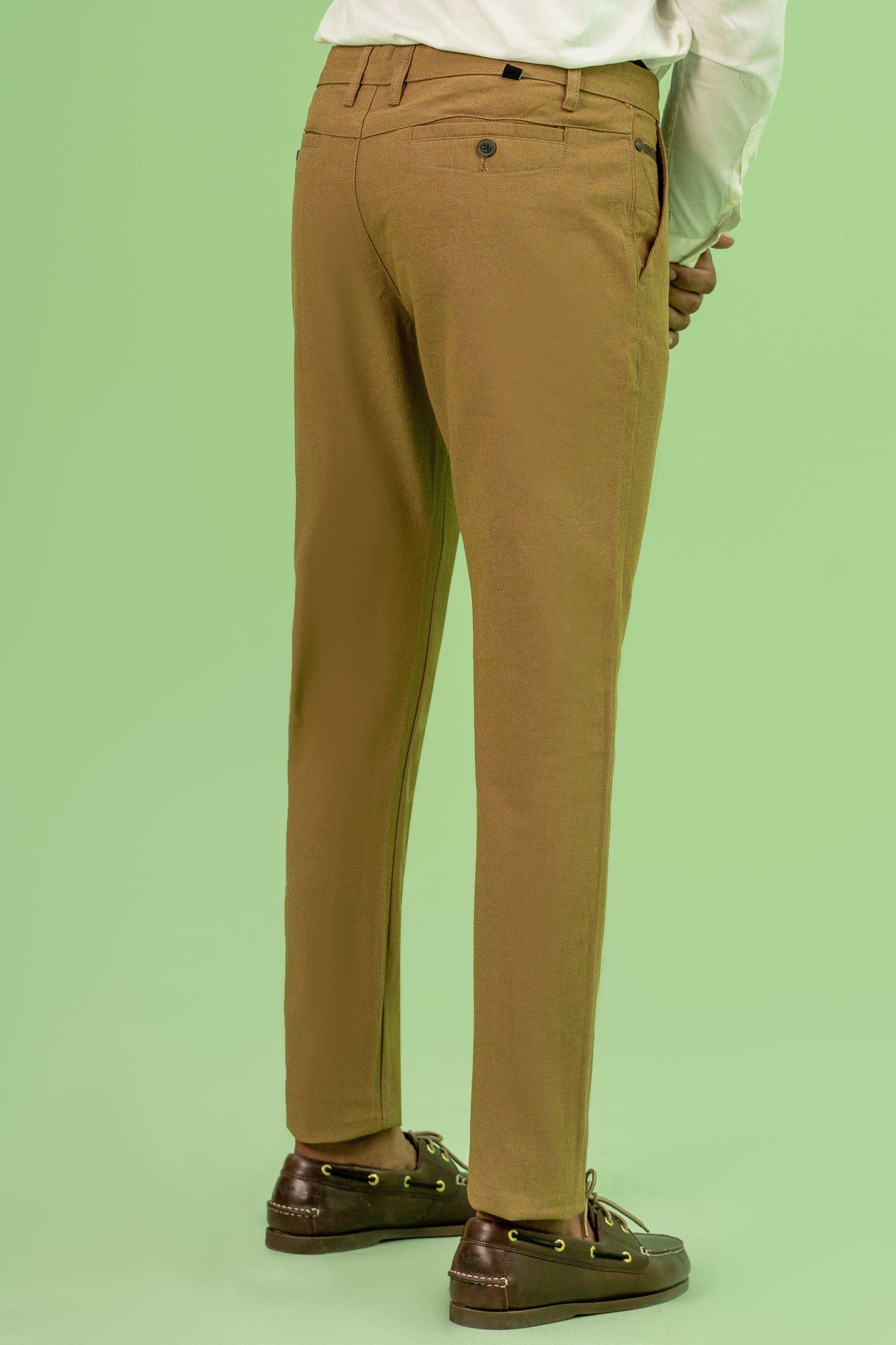 CROSS POCKET TEXTURED PANT KHAKI at Charcoal Clothing