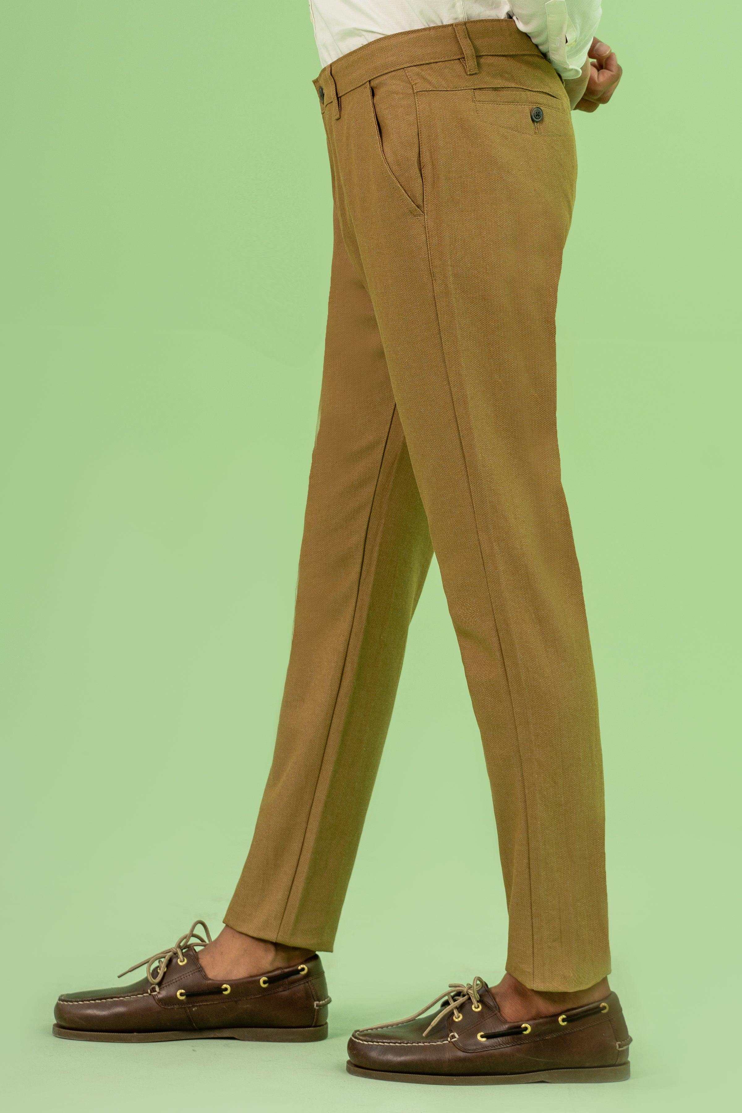 CROSS POCKET TEXTURED PANT KHAKI at Charcoal Clothing