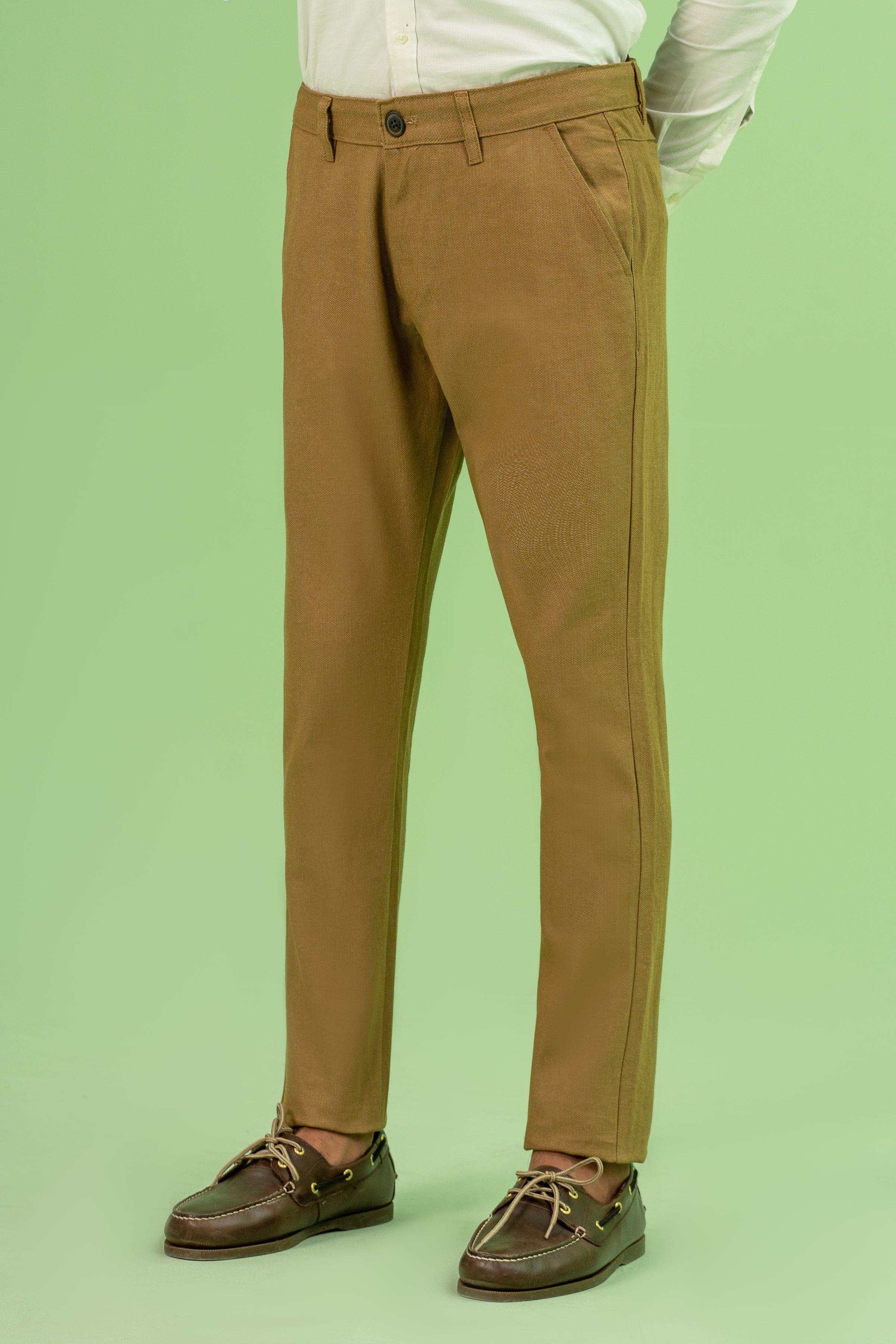 CROSS POCKET TEXTURED PANT KHAKI at Charcoal Clothing
