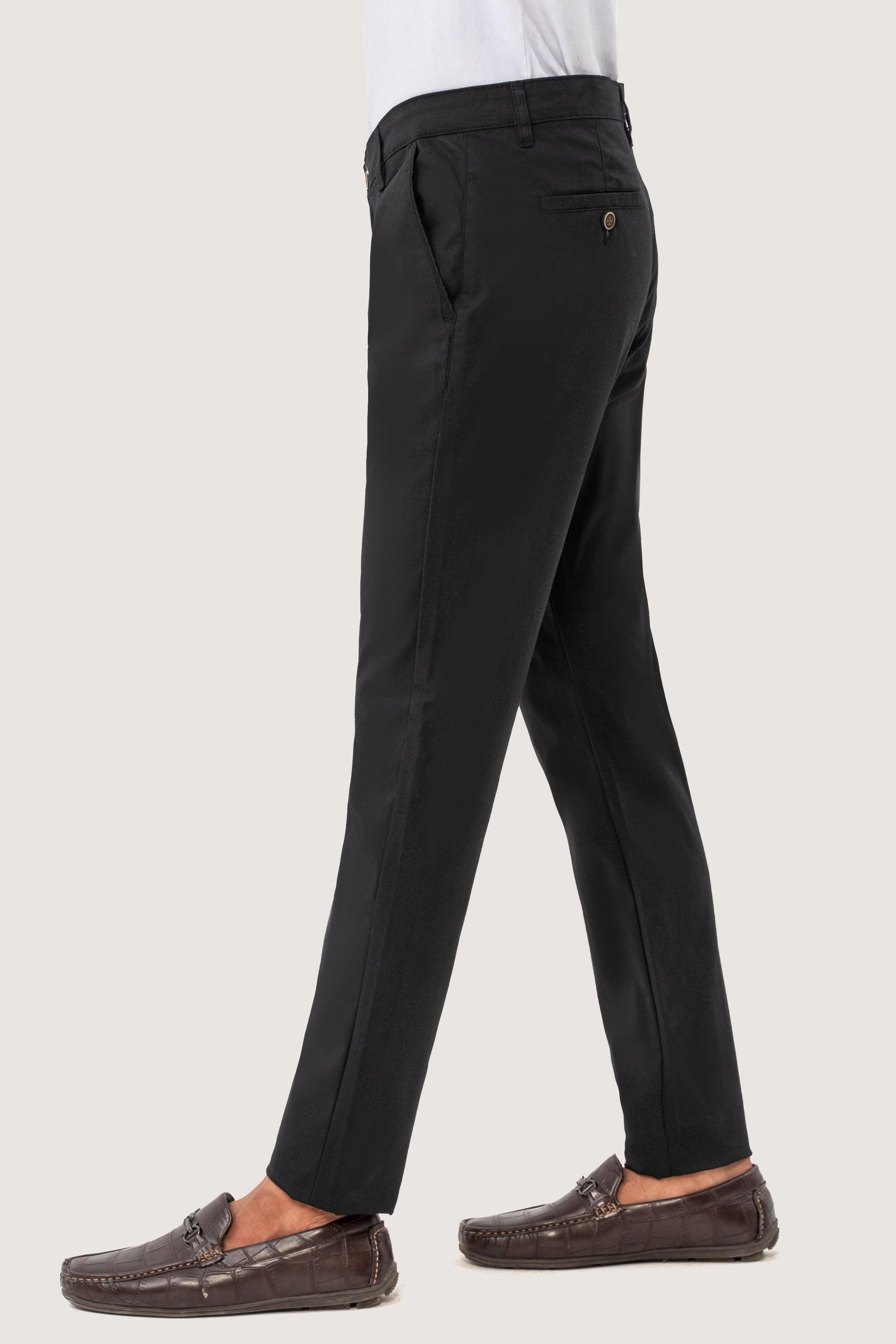 CROSS POCKET TWILL SLIMFIT PANT BLACK at Charcoal Clothing