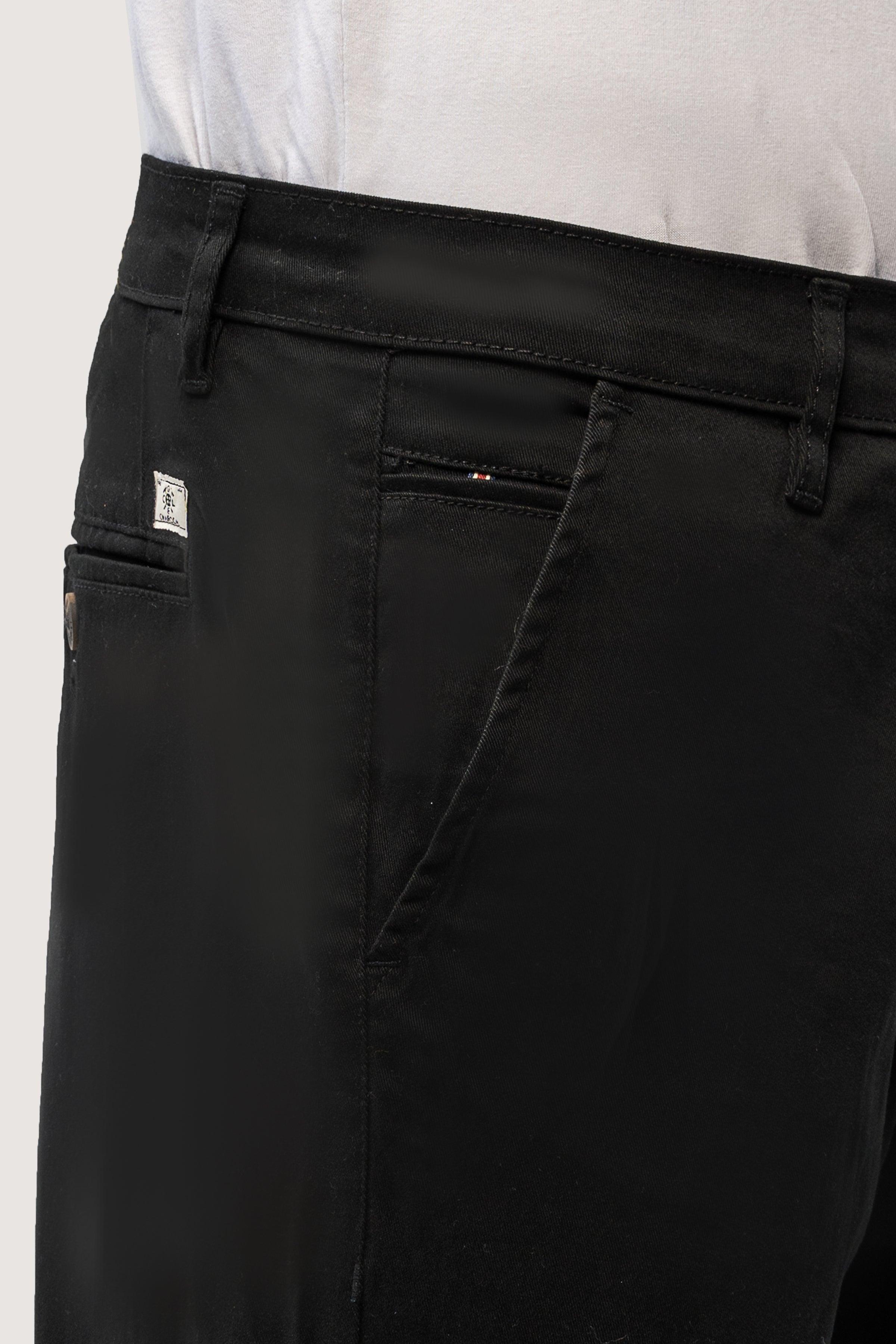 CROSS POCKET TWILL SLIMFIT PANT BLACK at Charcoal Clothing