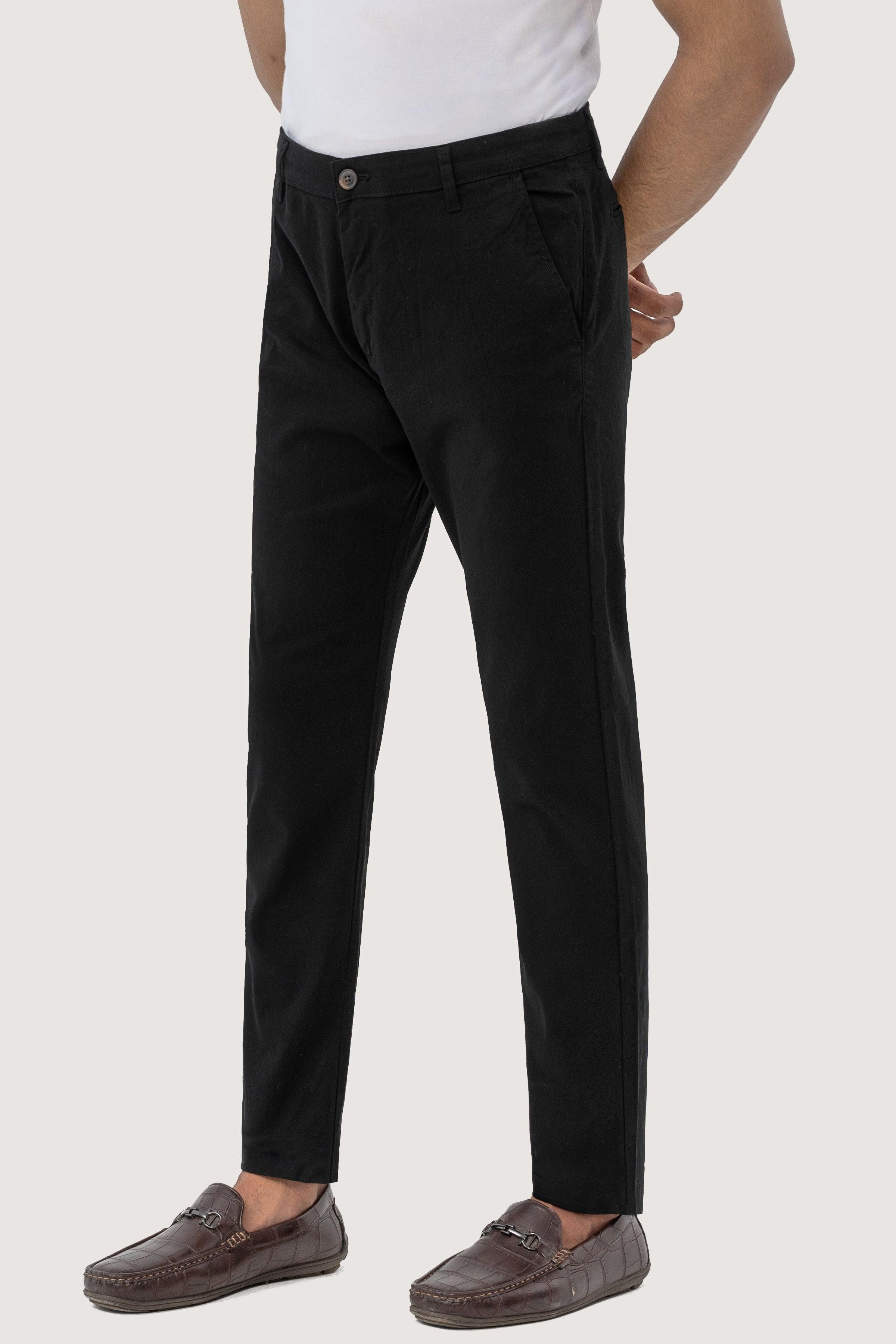 CROSS POCKET TWILL SLIMFIT PANT BLACK at Charcoal Clothing
