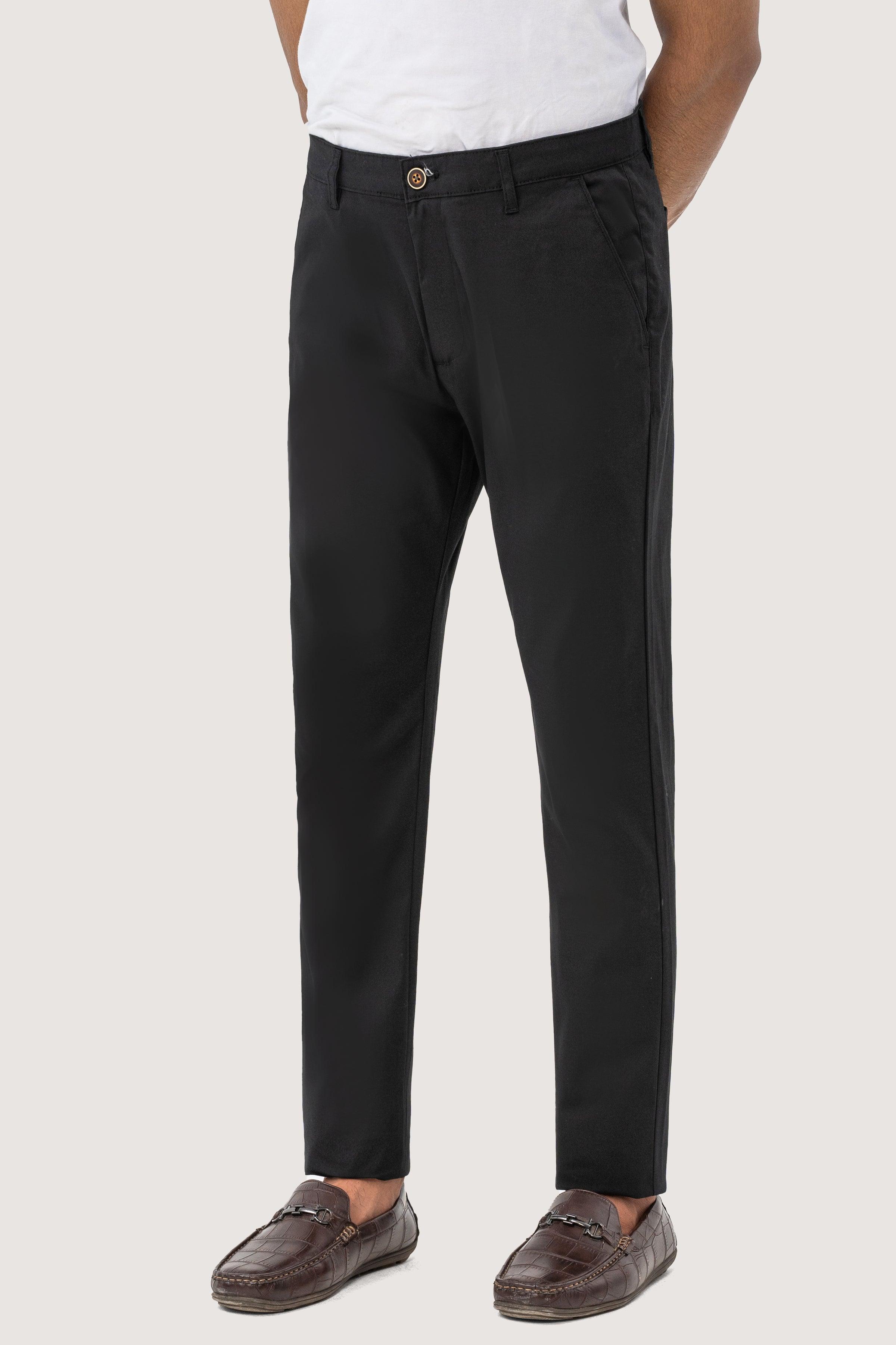CROSS POCKET TWILL SLIMFIT PANT BLACK at Charcoal Clothing