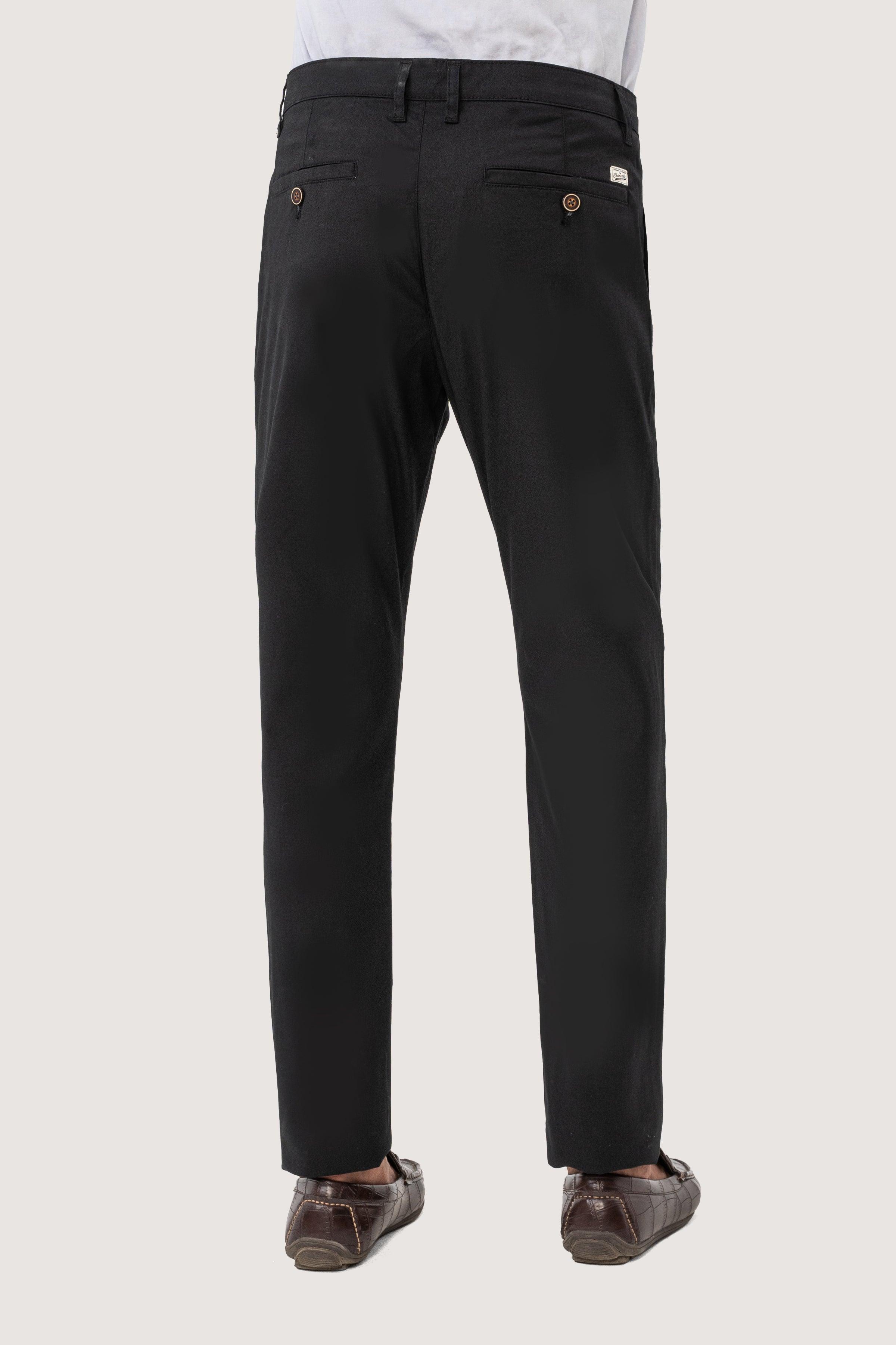 CROSS POCKET TWILL SLIMFIT PANT BLACK at Charcoal Clothing