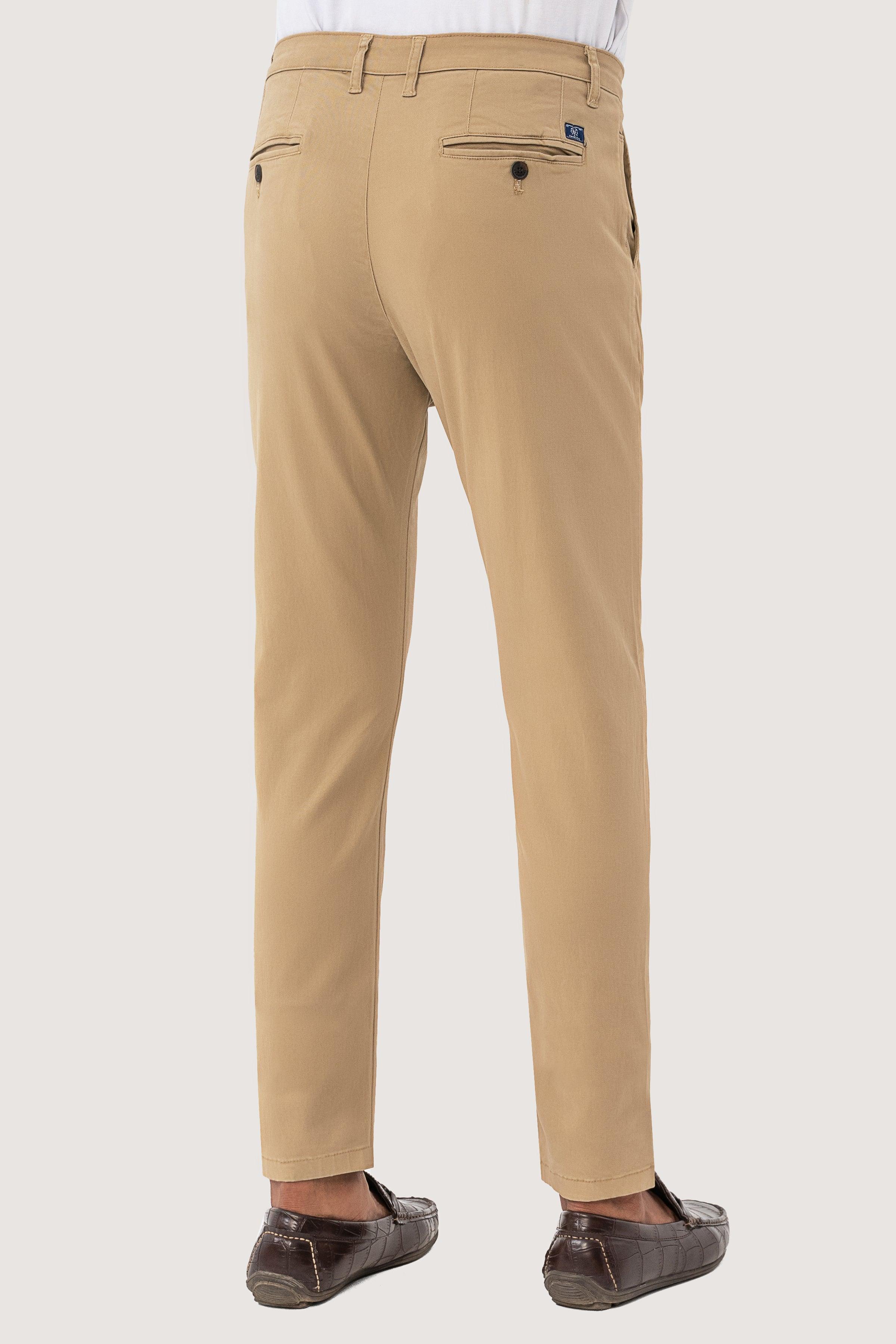 CROSS POCKET TWILL SLIMFIT PANT KHAKI at Charcoal Clothing