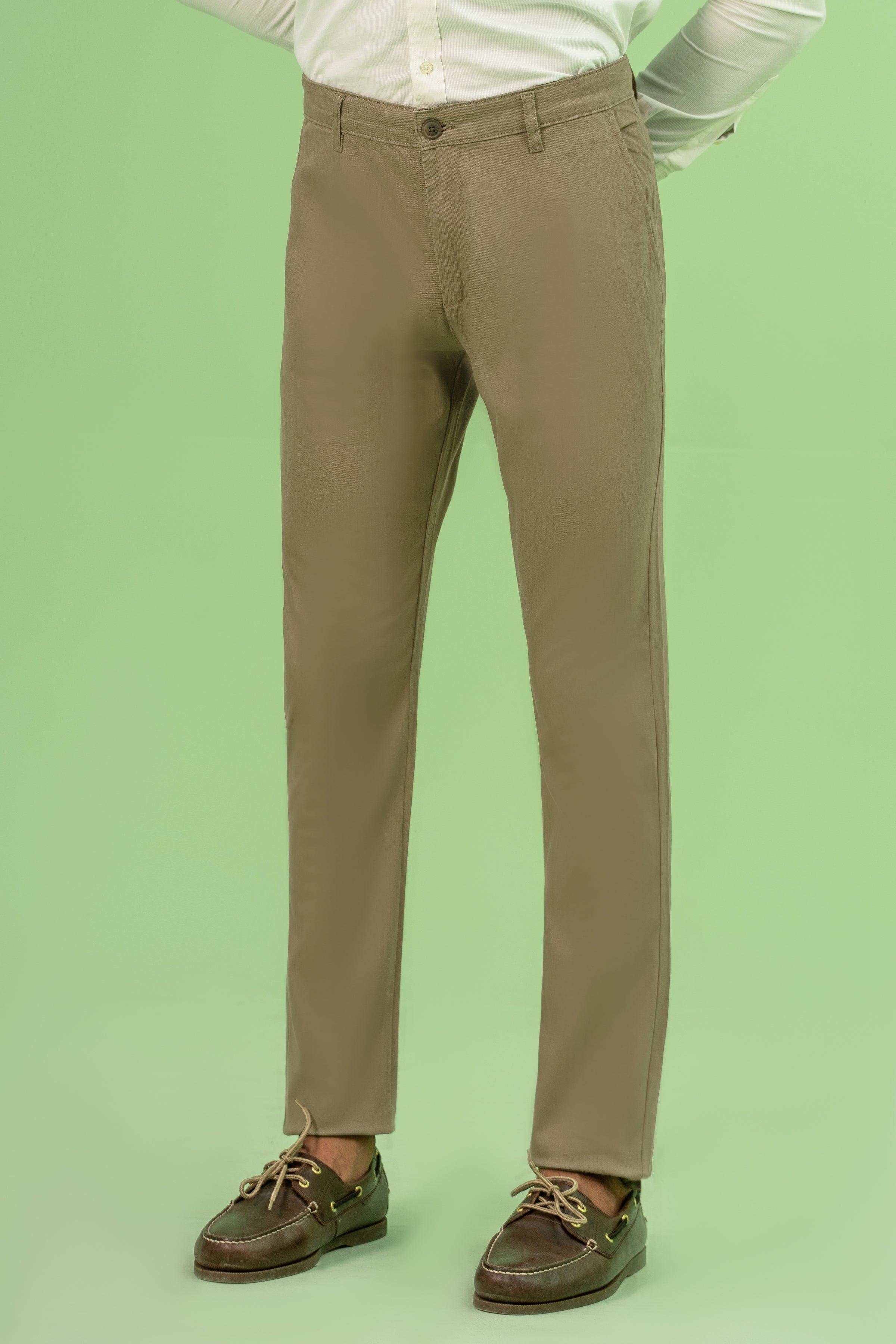 CROSS POCKET TWILL SLIMFIT PANT KHAKI at Charcoal Clothing