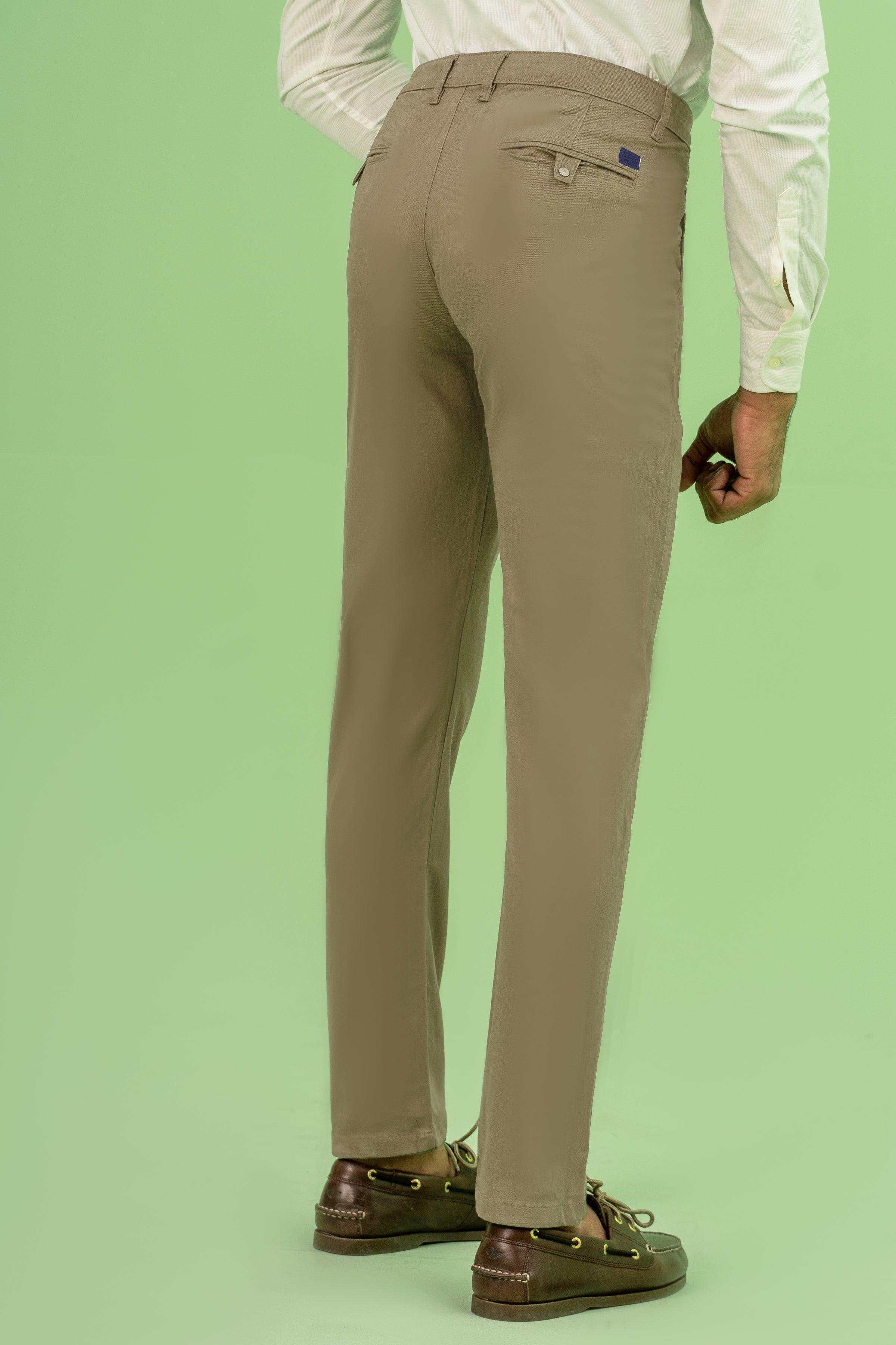 CROSS POCKET TWILL SLIMFIT PANT KHAKI at Charcoal Clothing