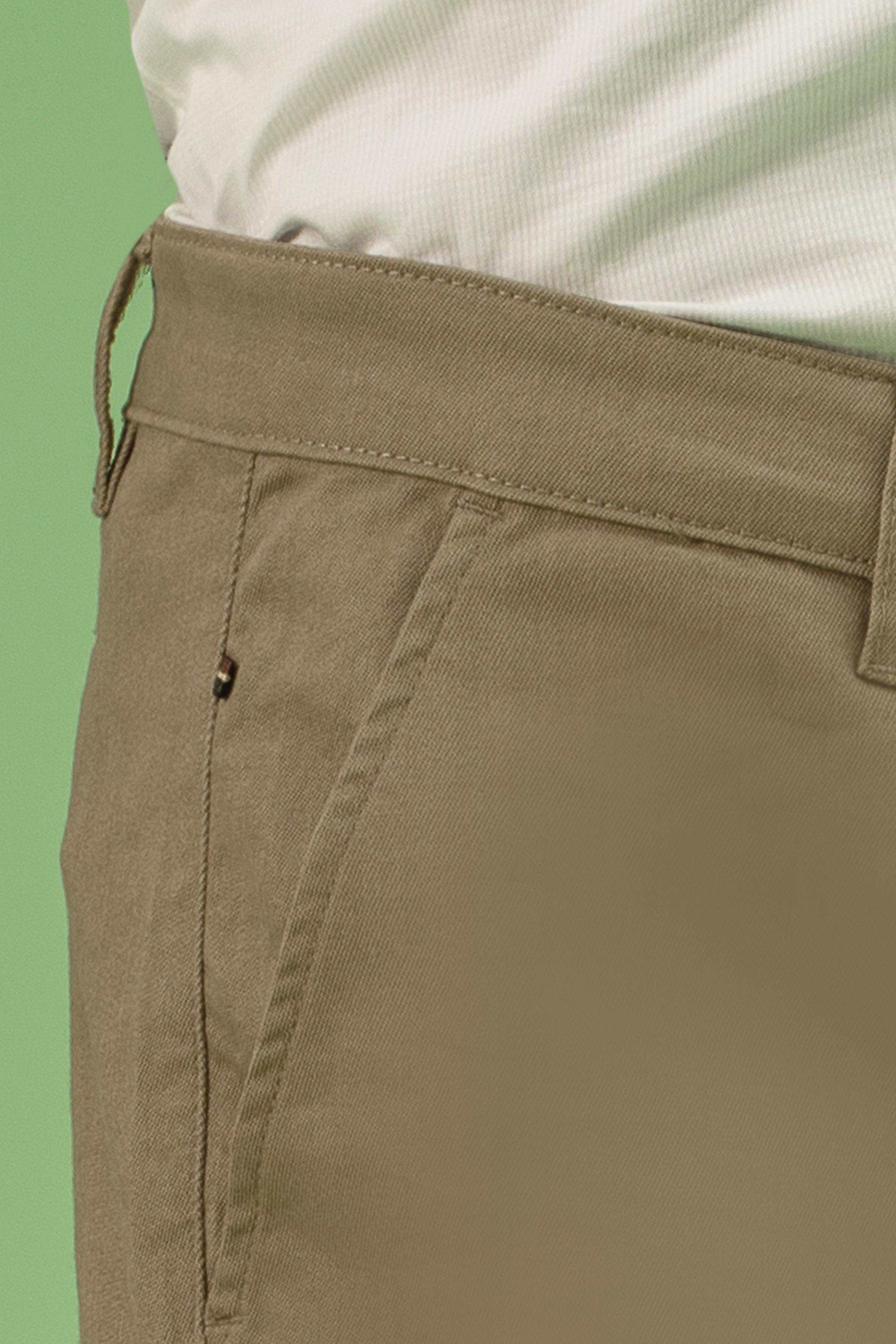 CROSS POCKET TWILL SLIMFIT PANT KHAKI at Charcoal Clothing