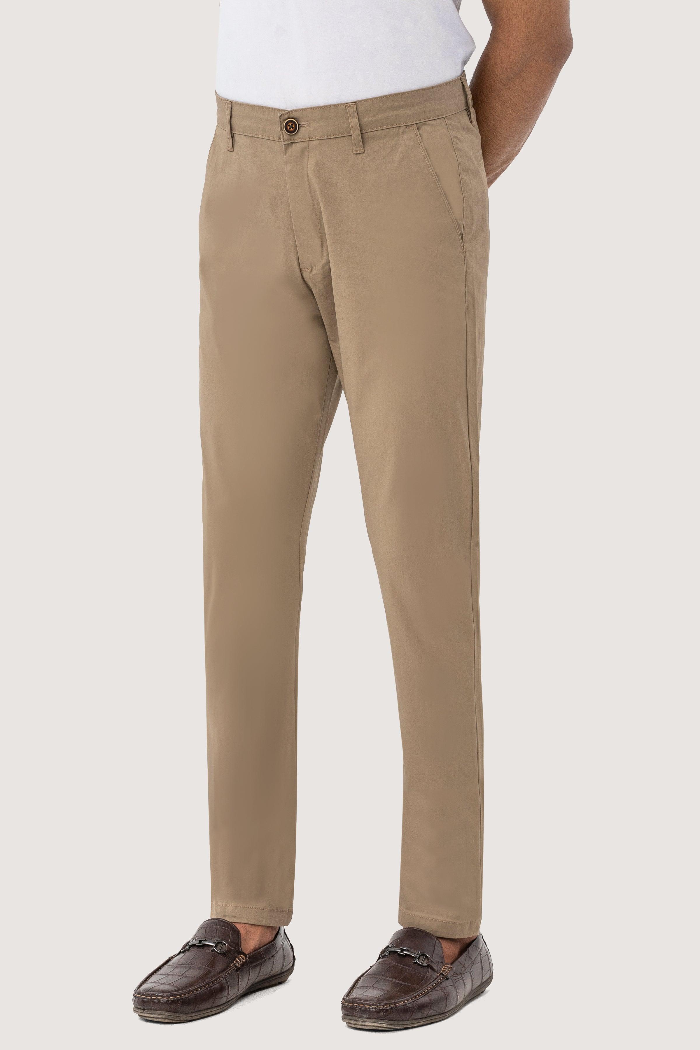 CROSS POCKET TWILL SLIMFIT PANT LIGHT KHAKI at Charcoal Clothing