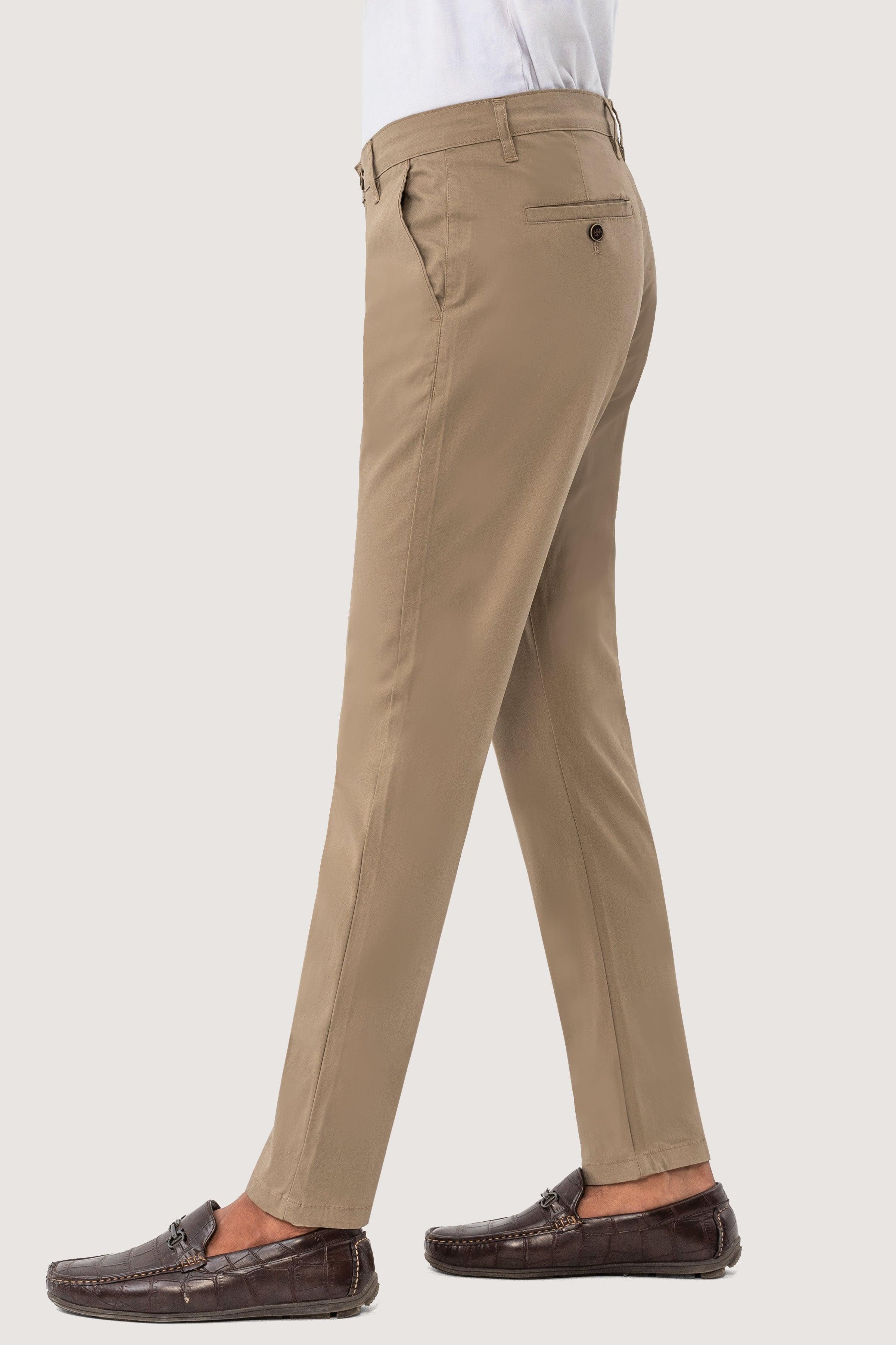 CROSS POCKET TWILL SLIMFIT PANT LIGHT KHAKI at Charcoal Clothing
