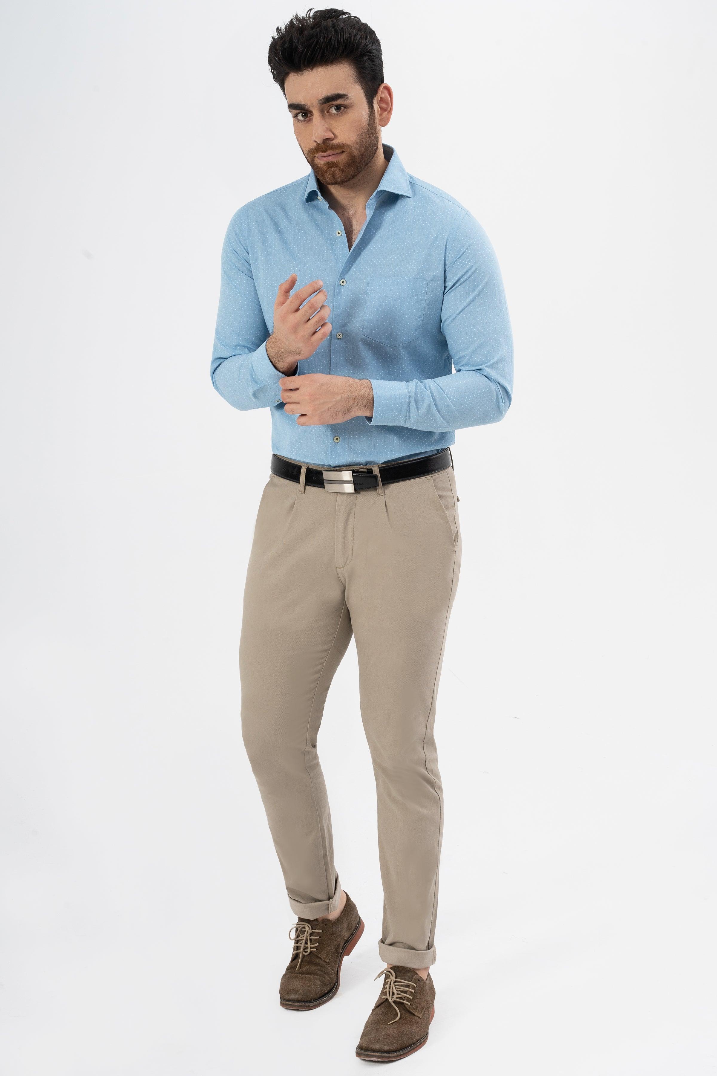 CROSS POCKET TWILL SLIMFIT PANT LIGHT KHAKI at Charcoal Clothing