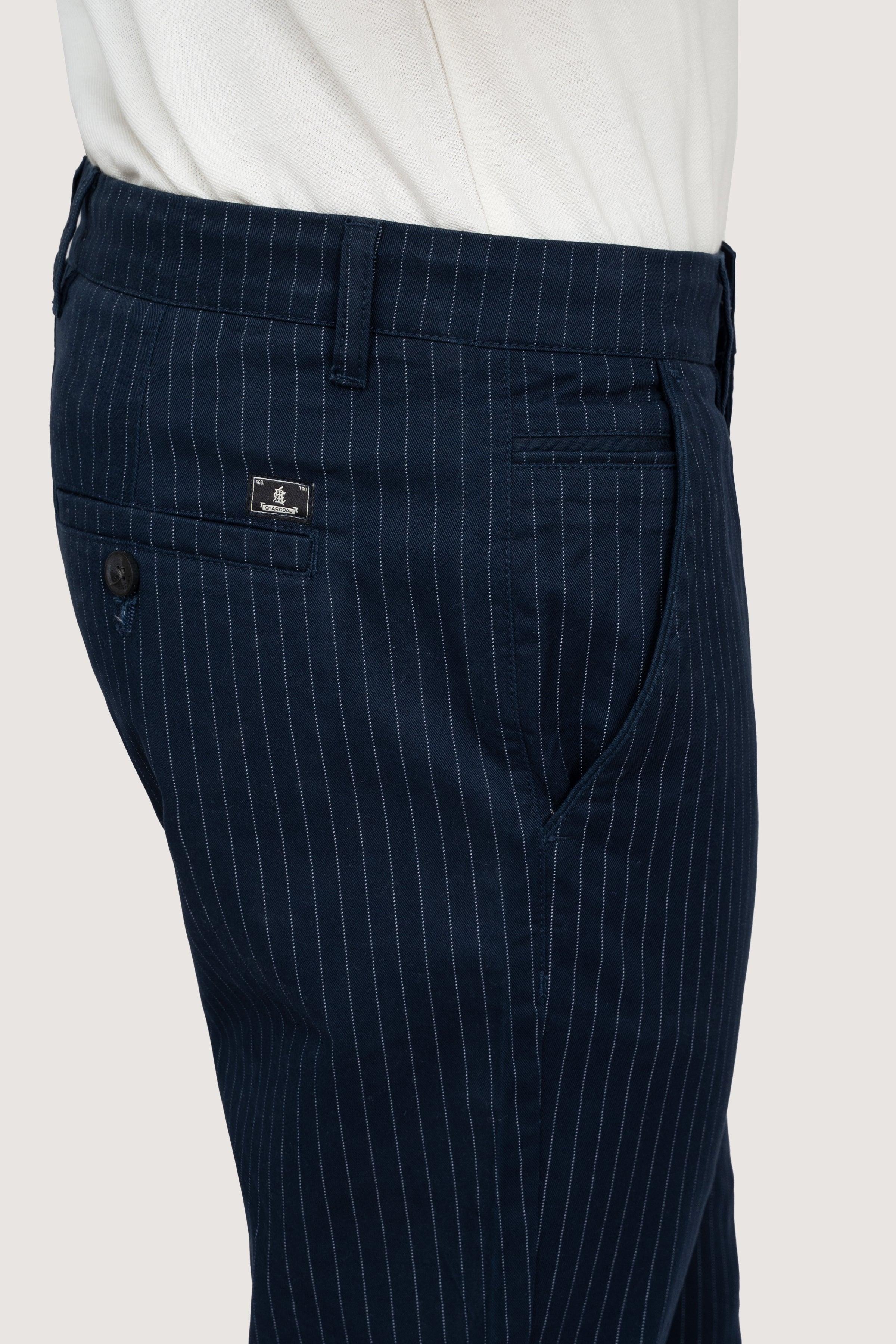 CROSS POCKET TWILL SLIMFIT PANT NAVY at Charcoal Clothing