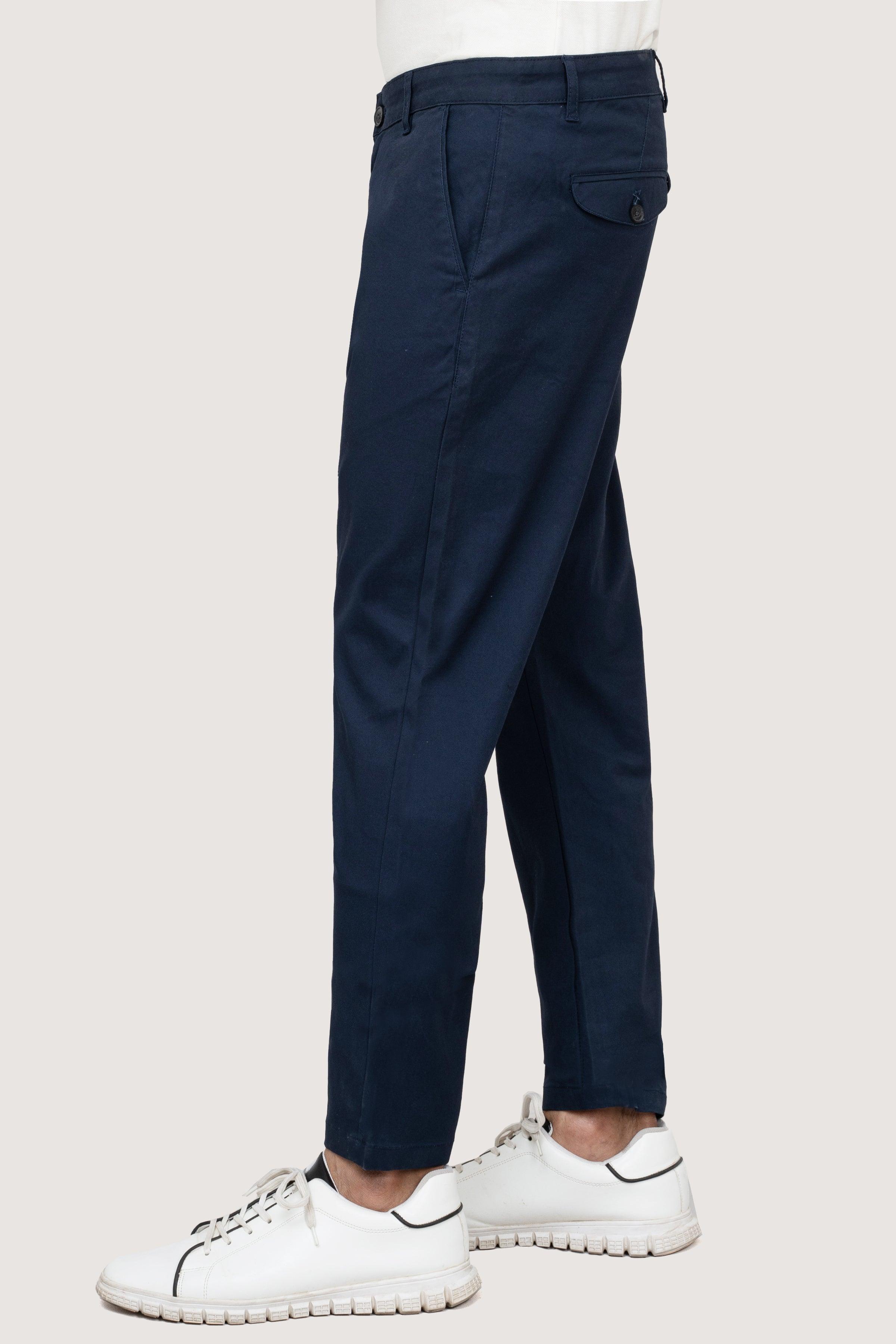 CROSS POCKET TWILL SLIMFIT PANT NAVY at Charcoal Clothing
