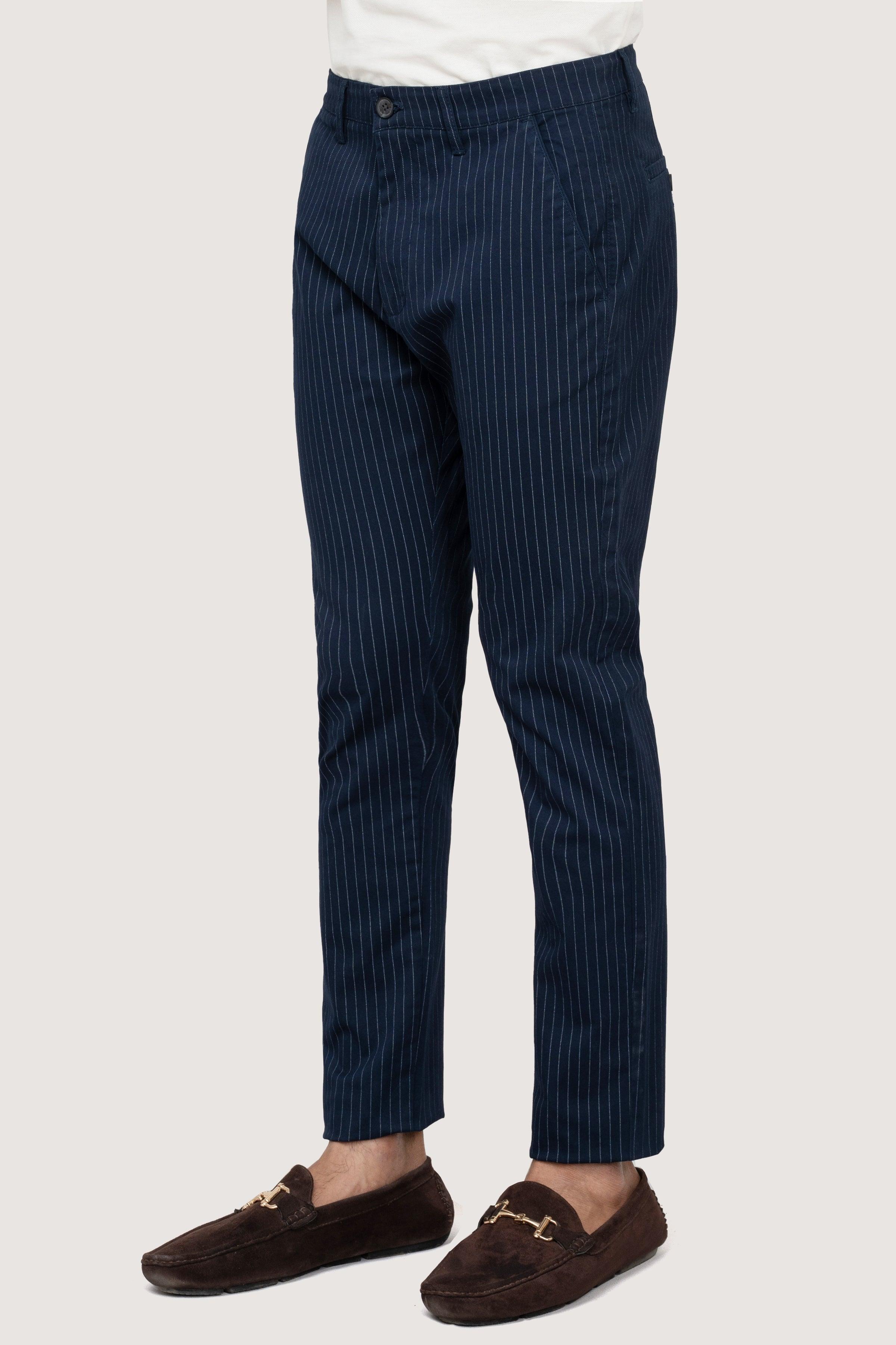 CROSS POCKET TWILL SLIMFIT PANT NAVY at Charcoal Clothing