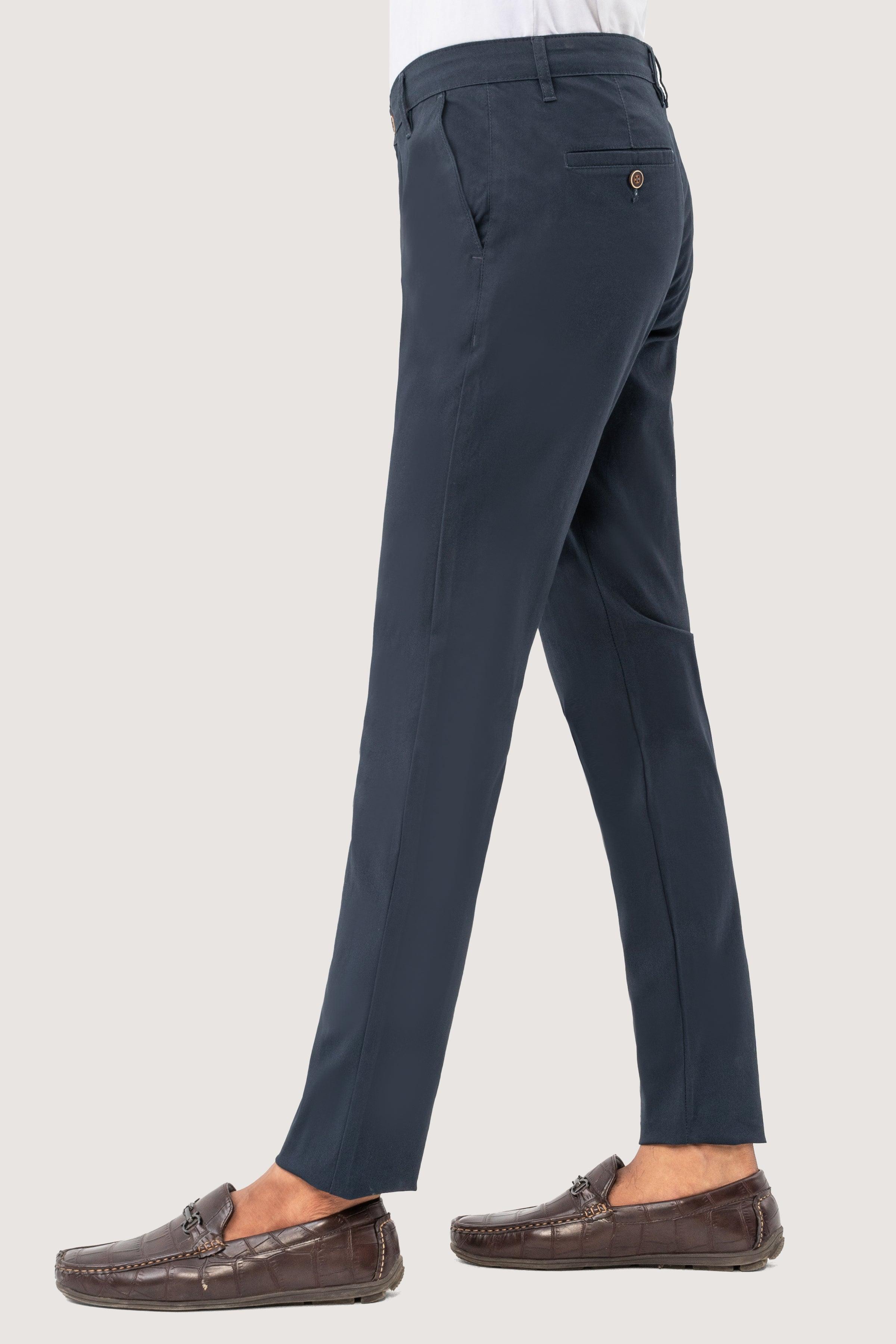 CROSS POCKET TWILL SLIMFIT PANT NAVY at Charcoal Clothing