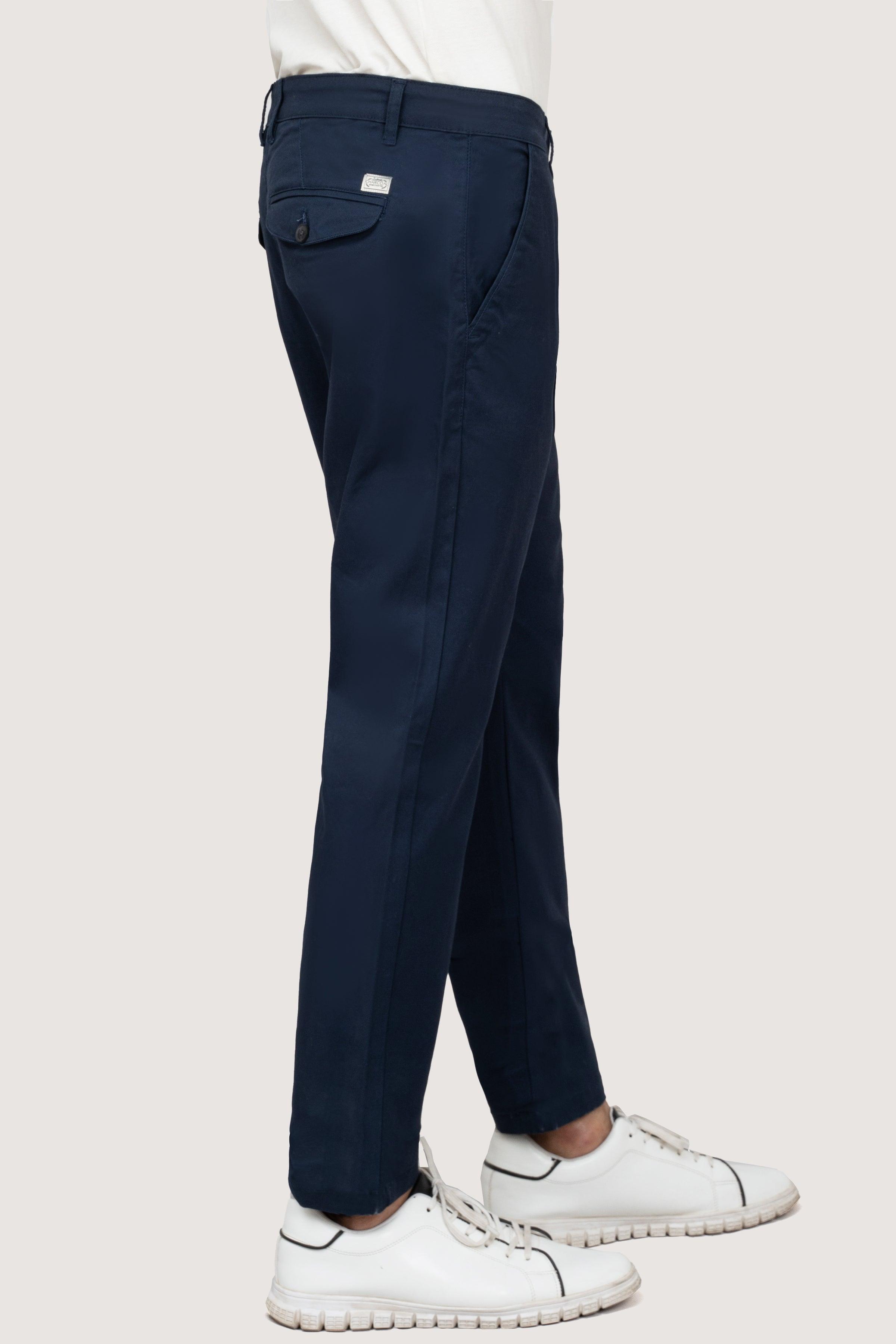 CROSS POCKET TWILL SLIMFIT PANT NAVY at Charcoal Clothing
