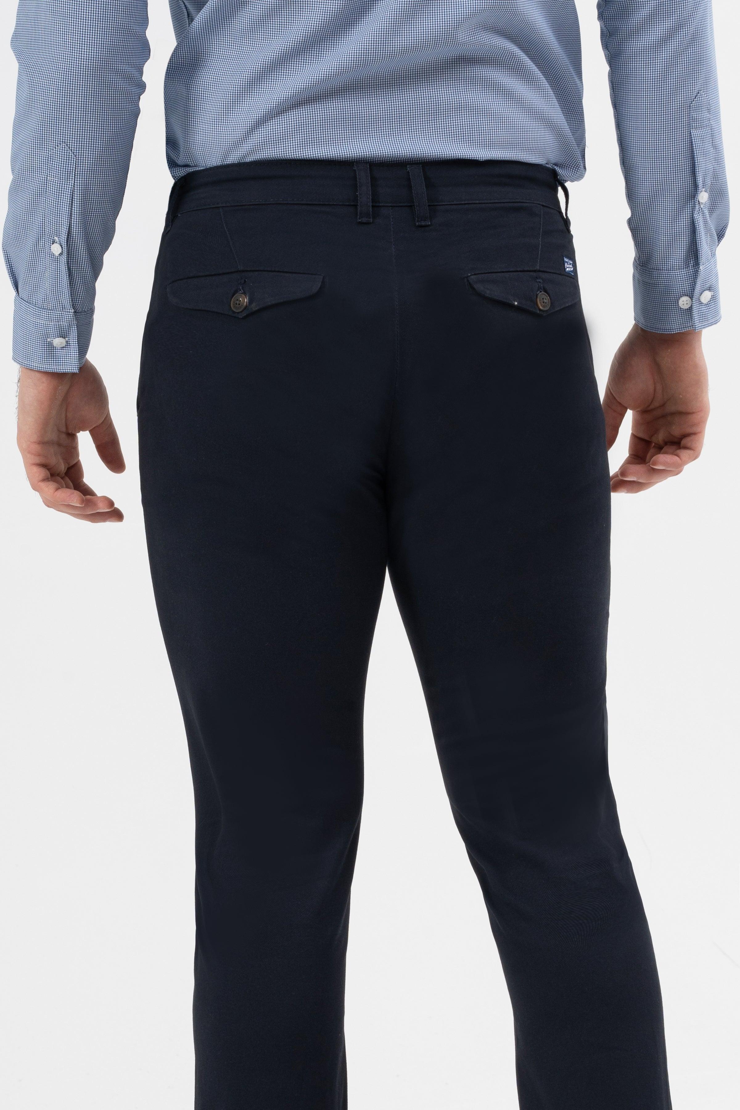 CROSS POCKET TWILL SLIMFIT PANT NAVY at Charcoal Clothing