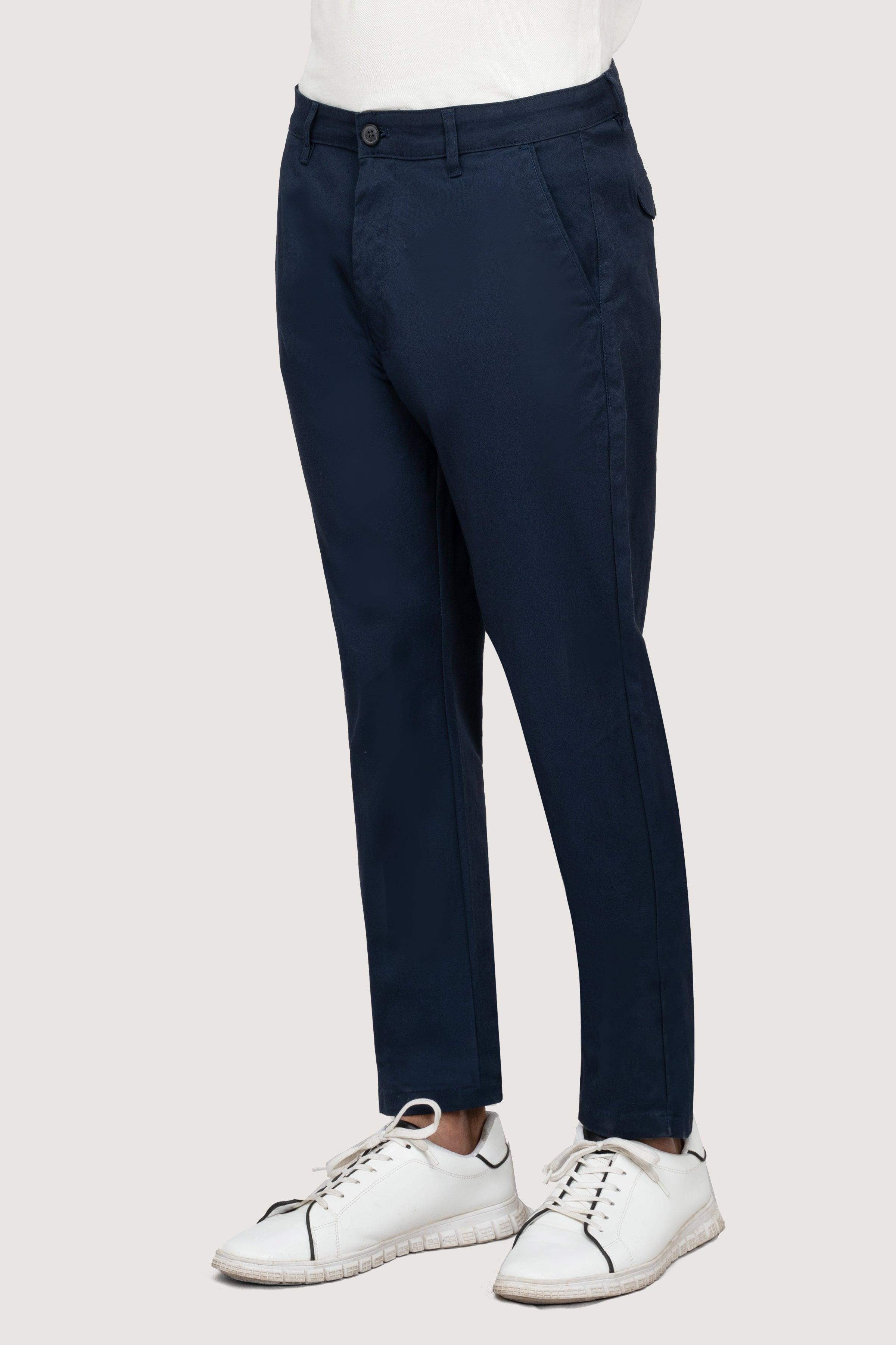 CROSS POCKET TWILL SLIMFIT PANT NAVY at Charcoal Clothing