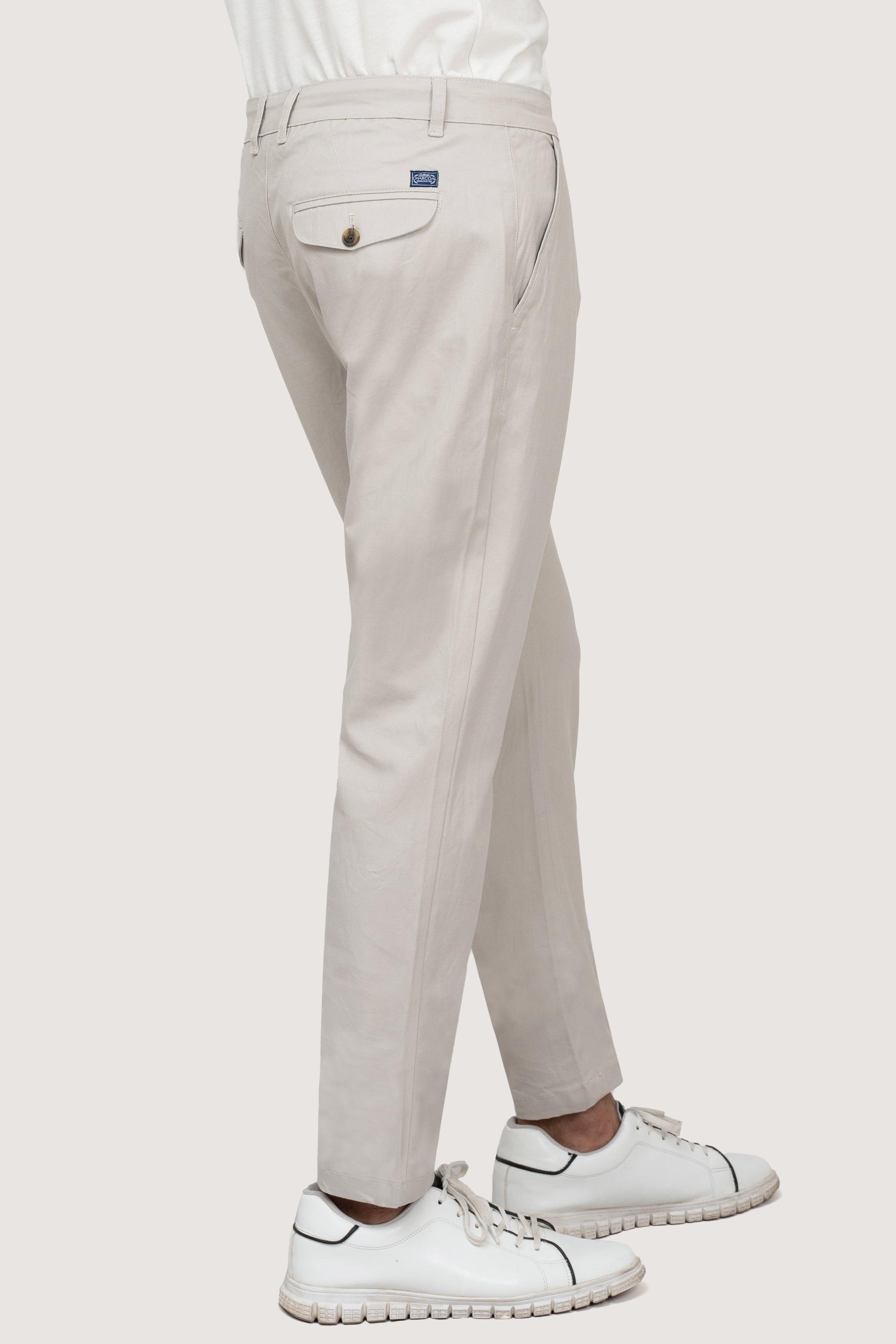CROSS POCKET TWILL SLIMFIT PANT STONE at Charcoal Clothing