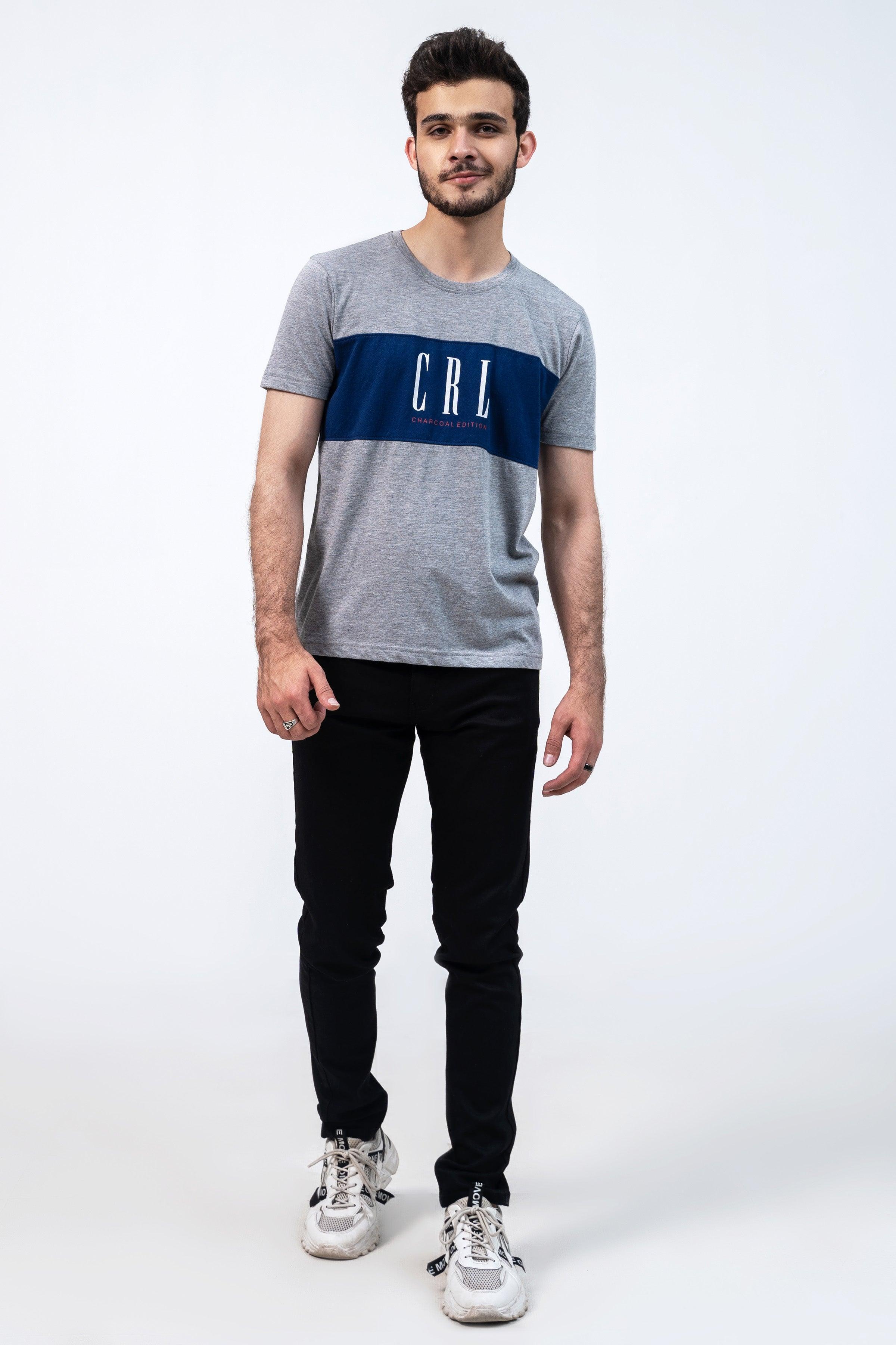 CUT & SEW T SHIRT HYDER GREY at Charcoal Clothing