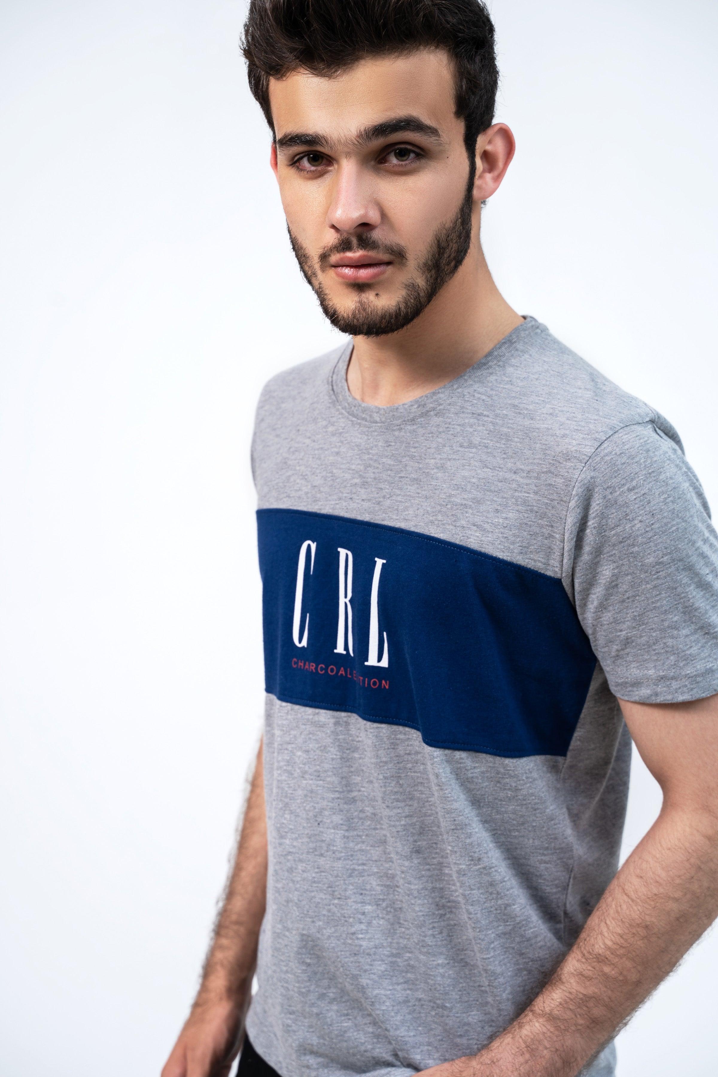CUT & SEW T SHIRT HYDER GREY at Charcoal Clothing