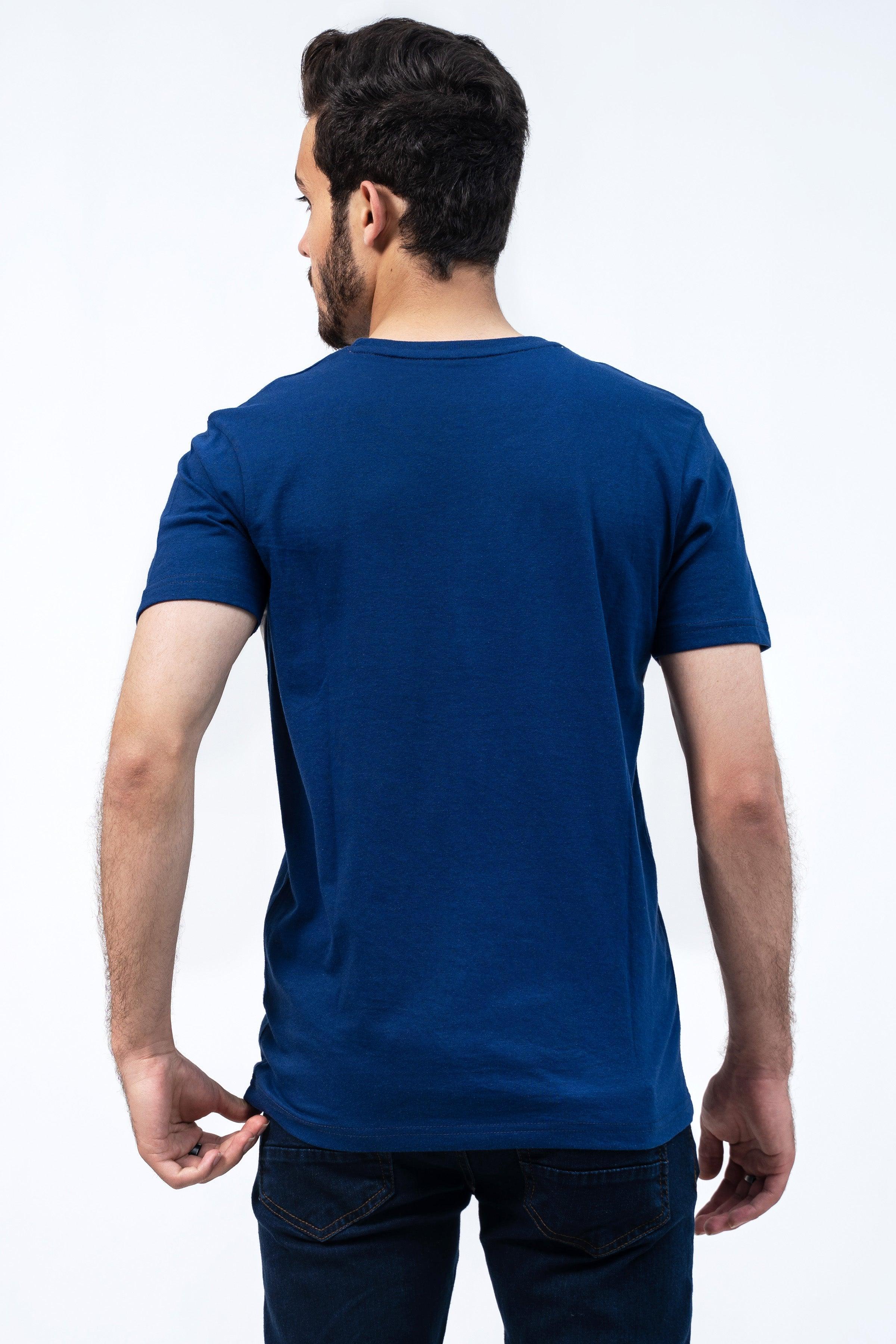 CUT & SEW T SHIRT NAVY at Charcoal Clothing