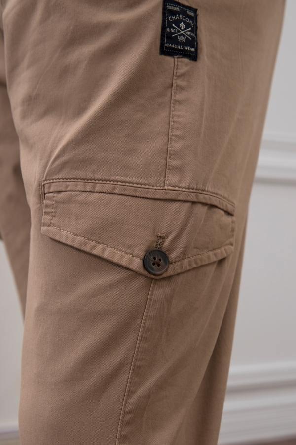 Cargo Trouser Slim Fit Khaki at Charcoal Clothing