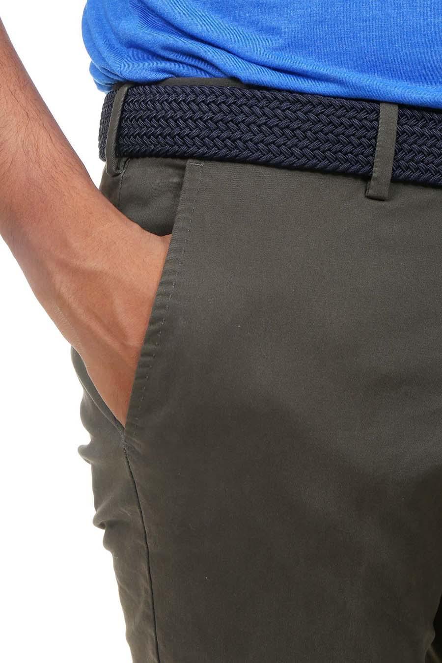 Casual Pant Cross Pocket Olive - Slim Fit at Charcoal Clothing